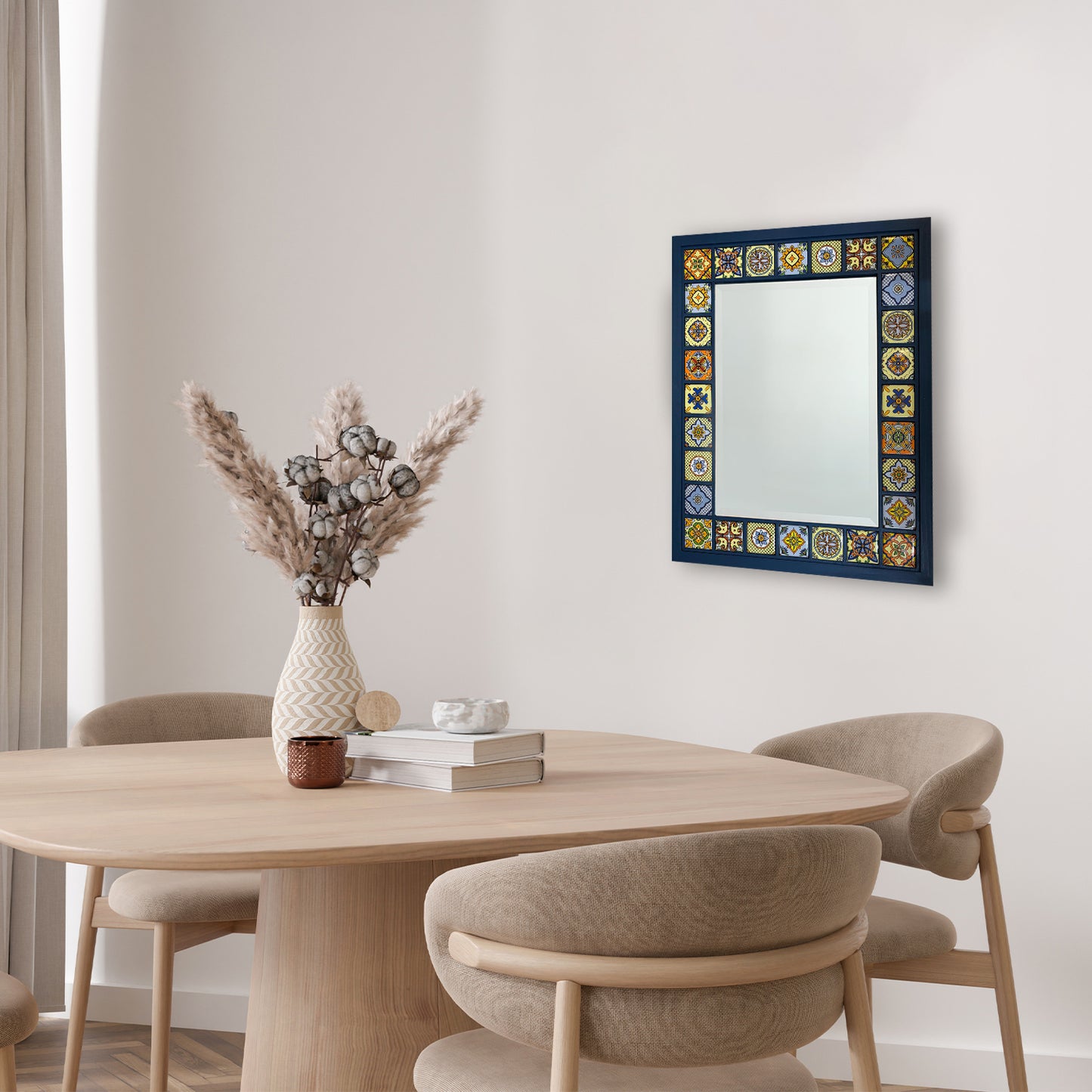 Greek Blue Mosaic Mirror 41 × 51 cm