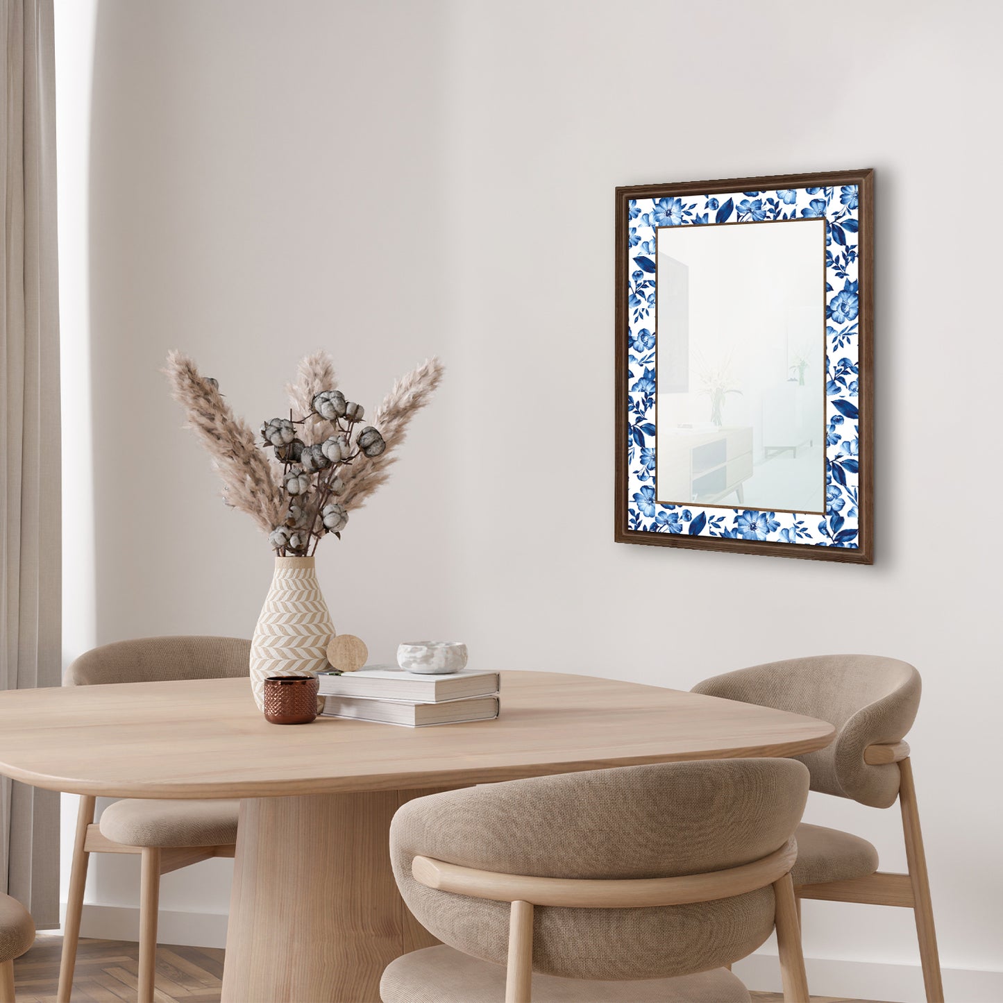 Turquoise Flowers Mirror with table | Artistry Home