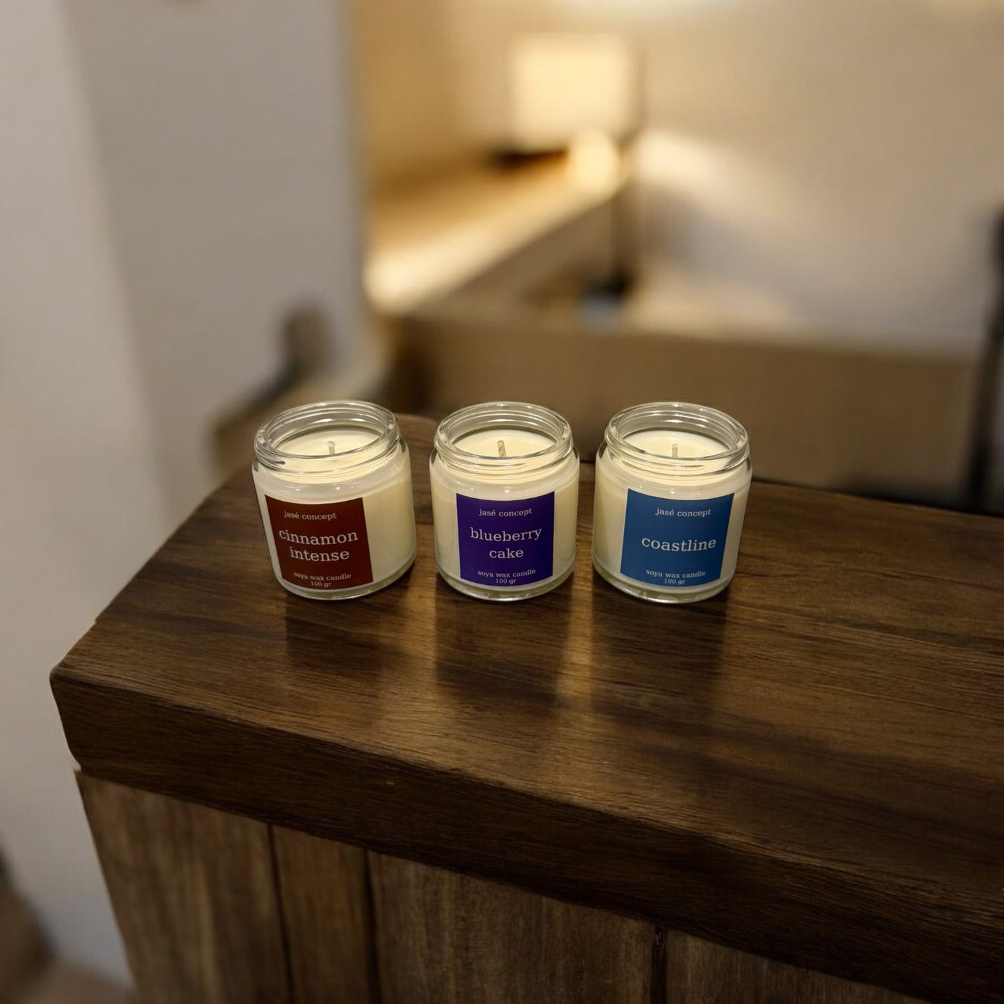 Secret Garden Soy Wax Candle Set - Blueberry, Cinnamon, Coastal