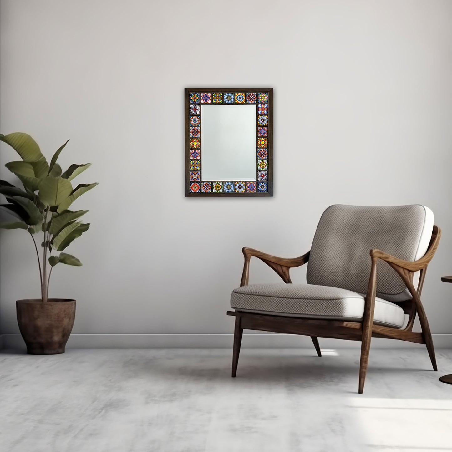 Colourful Heritage Mosaic Mirror 41 × 51 cm
