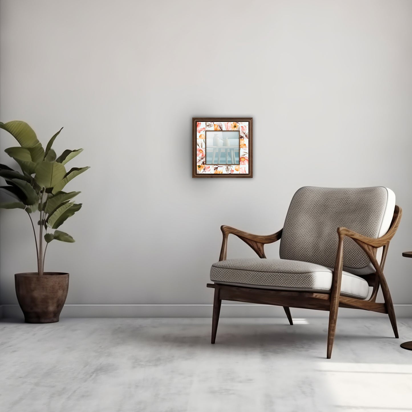 Floral Tempt Square Mirror with armchair | Artistry Home