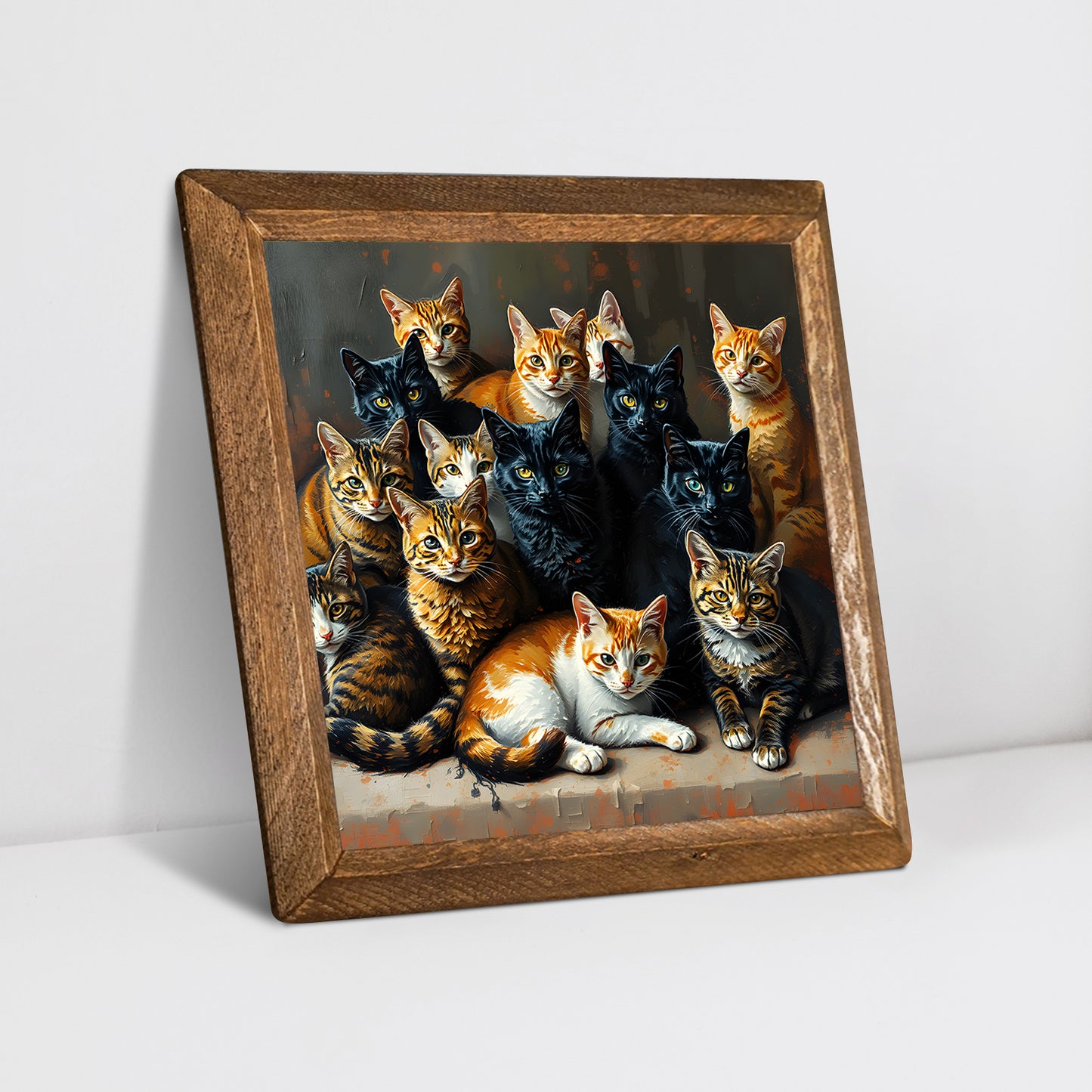 Gang Of Cats Duo Stone Wall Art - Diagonal Angle | Artistry Home