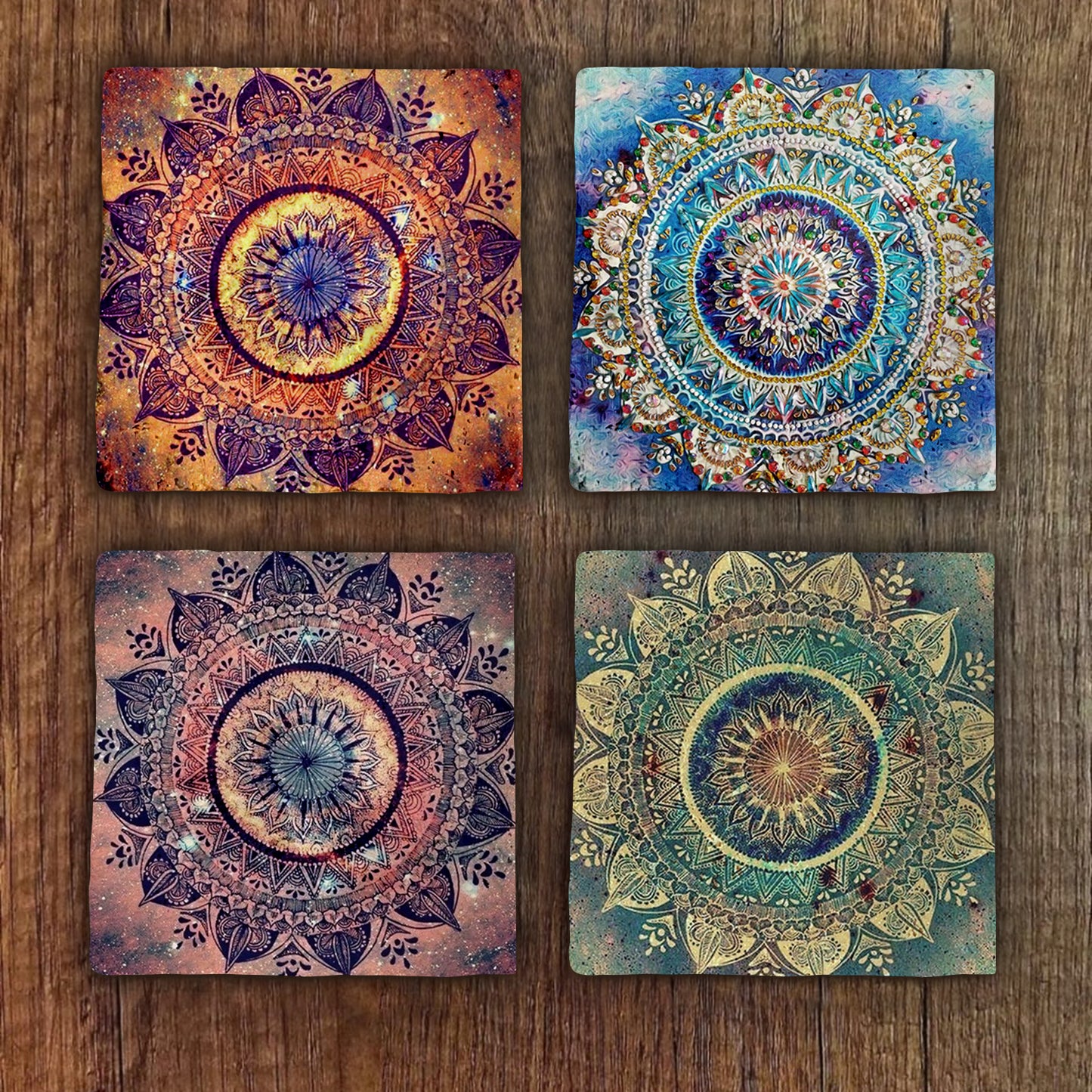 Set of 4 Cosmic Mandala Coaster