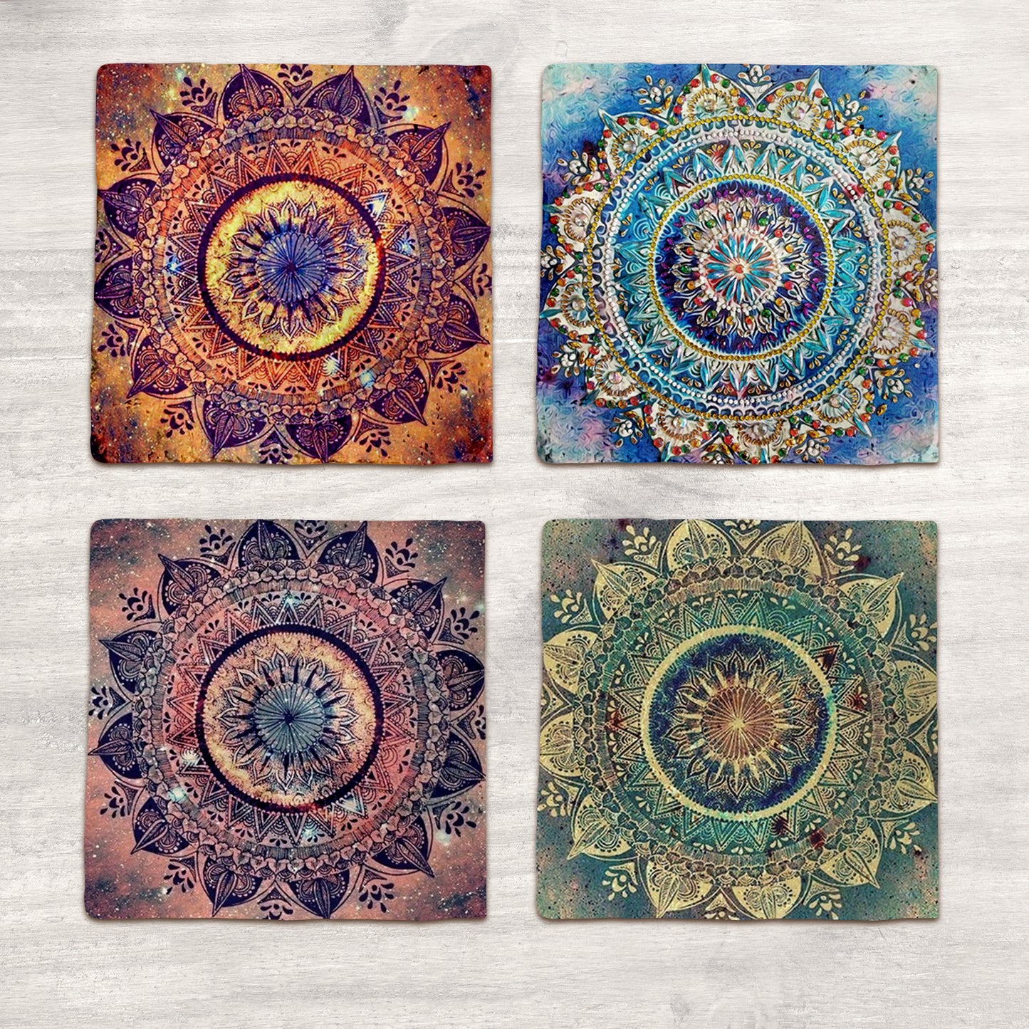 Set of 4 Cosmic Mandala Coaster