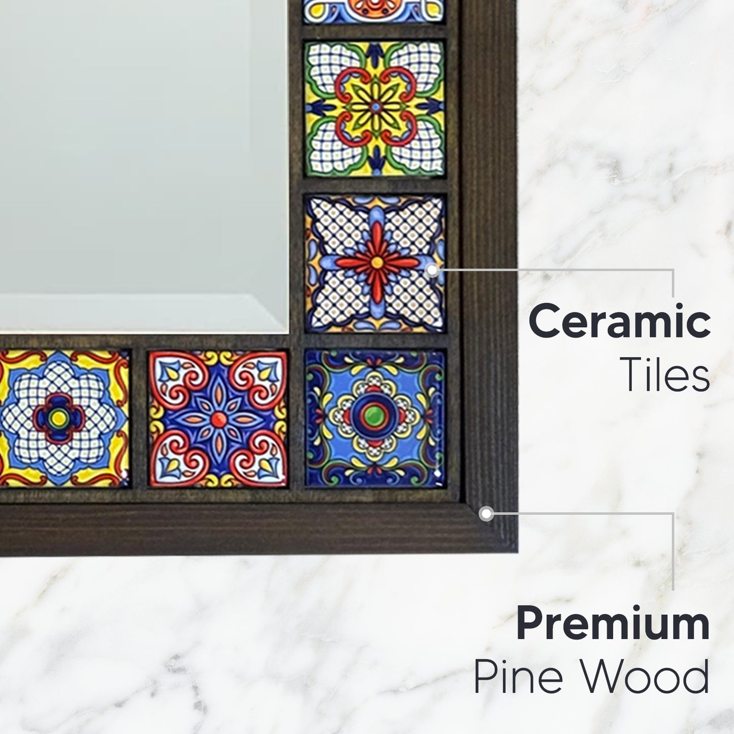 Colourful Heritage Mosaic Mirror 41 × 51 cm