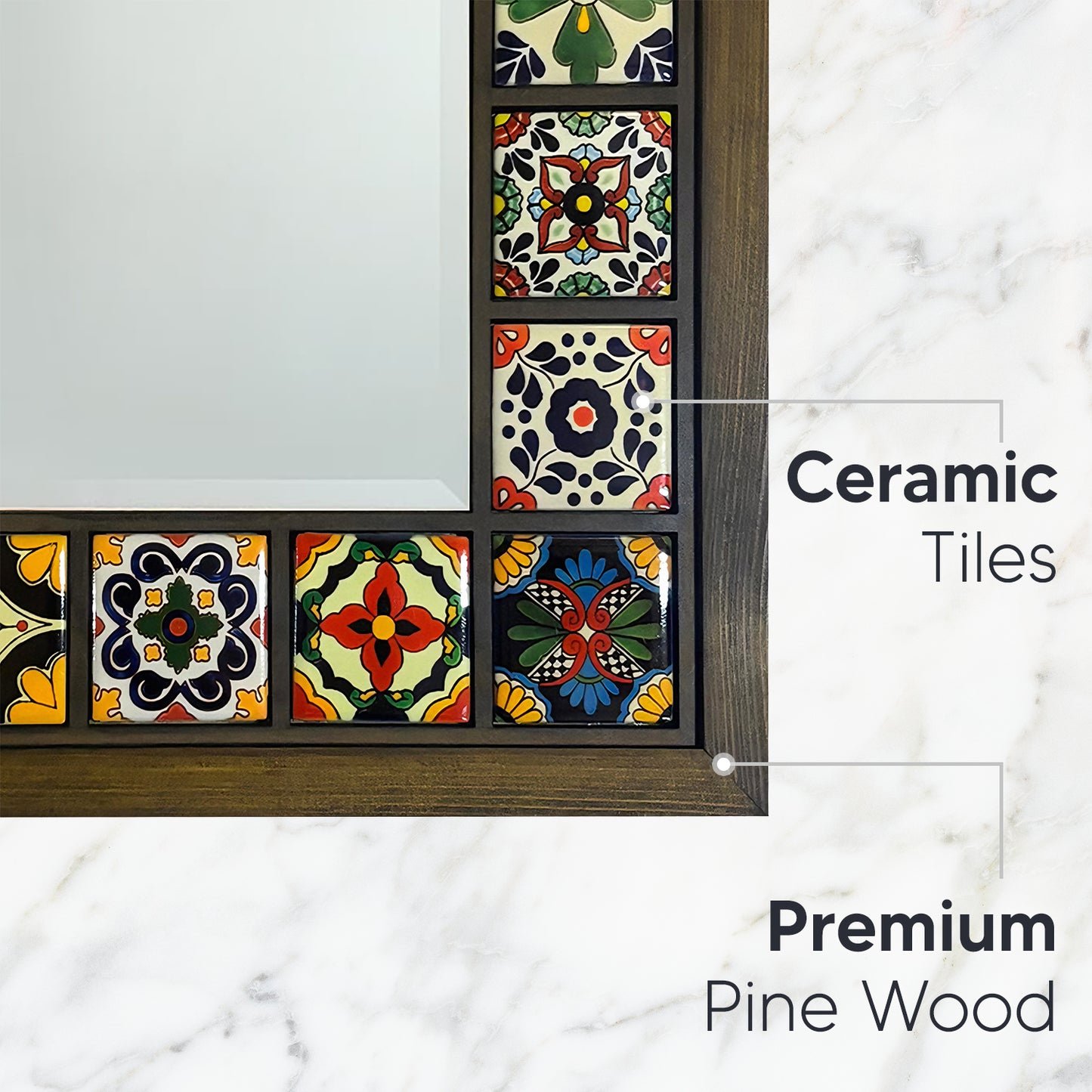 Festival Tile Mosaic Mirror 30 × 35 cm