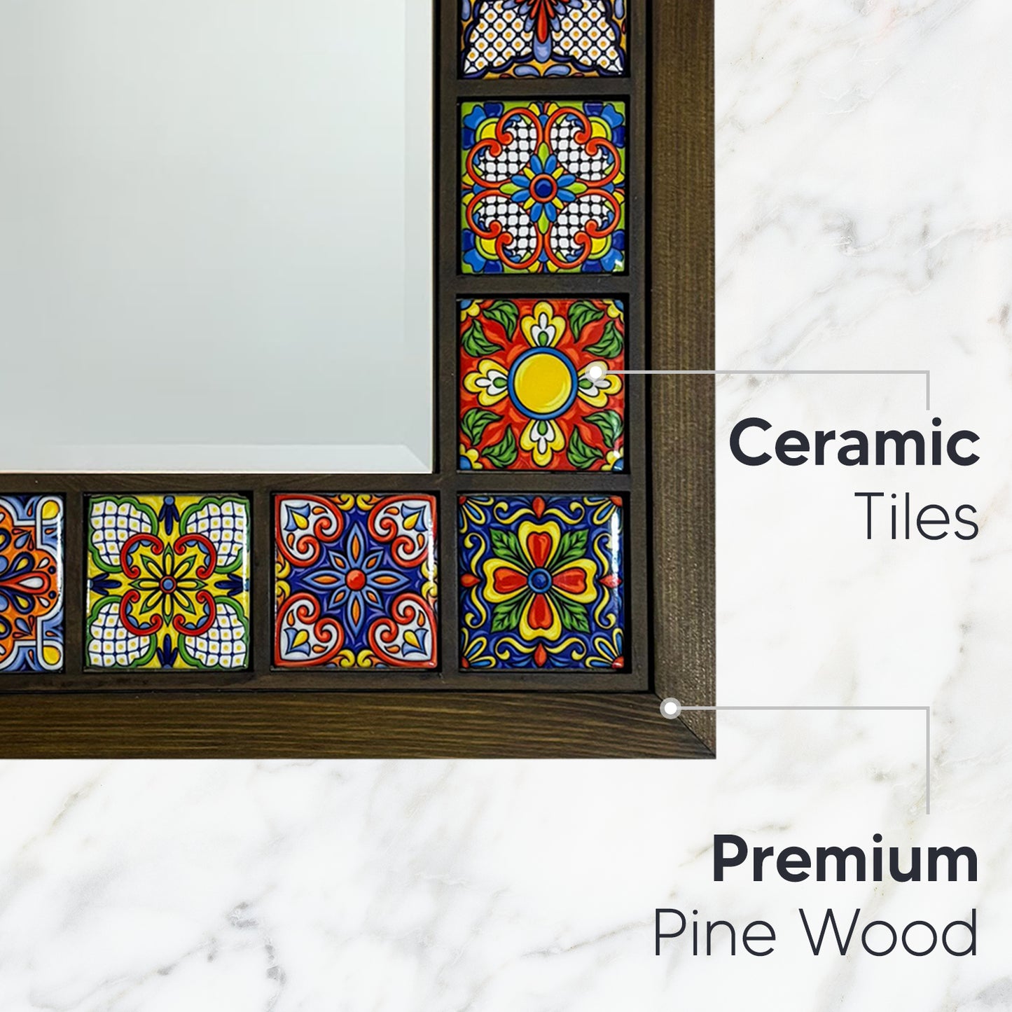 Colour Pop Mosaic Mirror 30 × 35 cm
