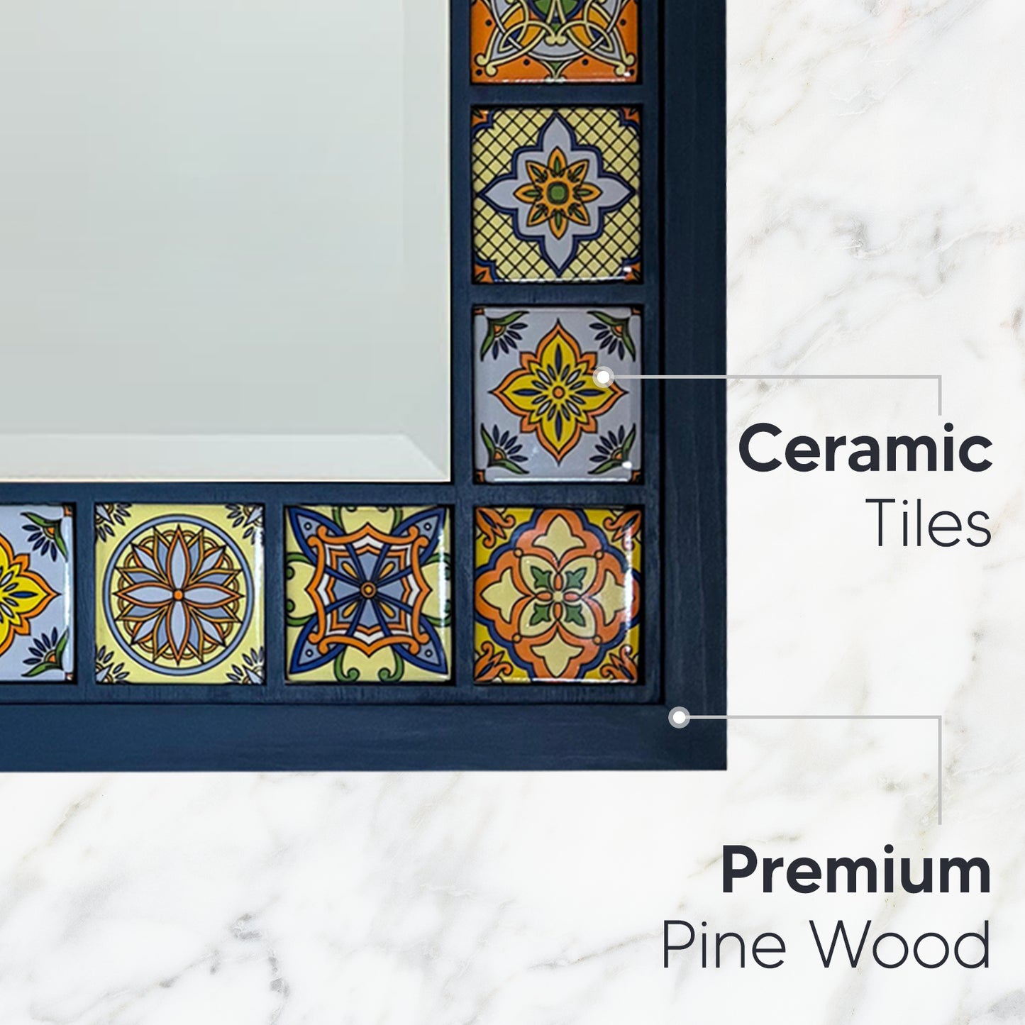 Azure Mosaic Mirror
