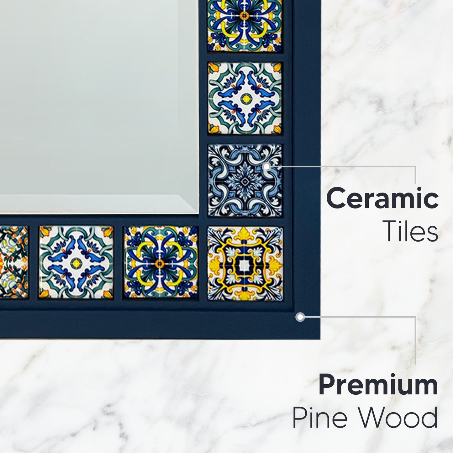 Anatolian Tile Mirror 41 × 51 cm