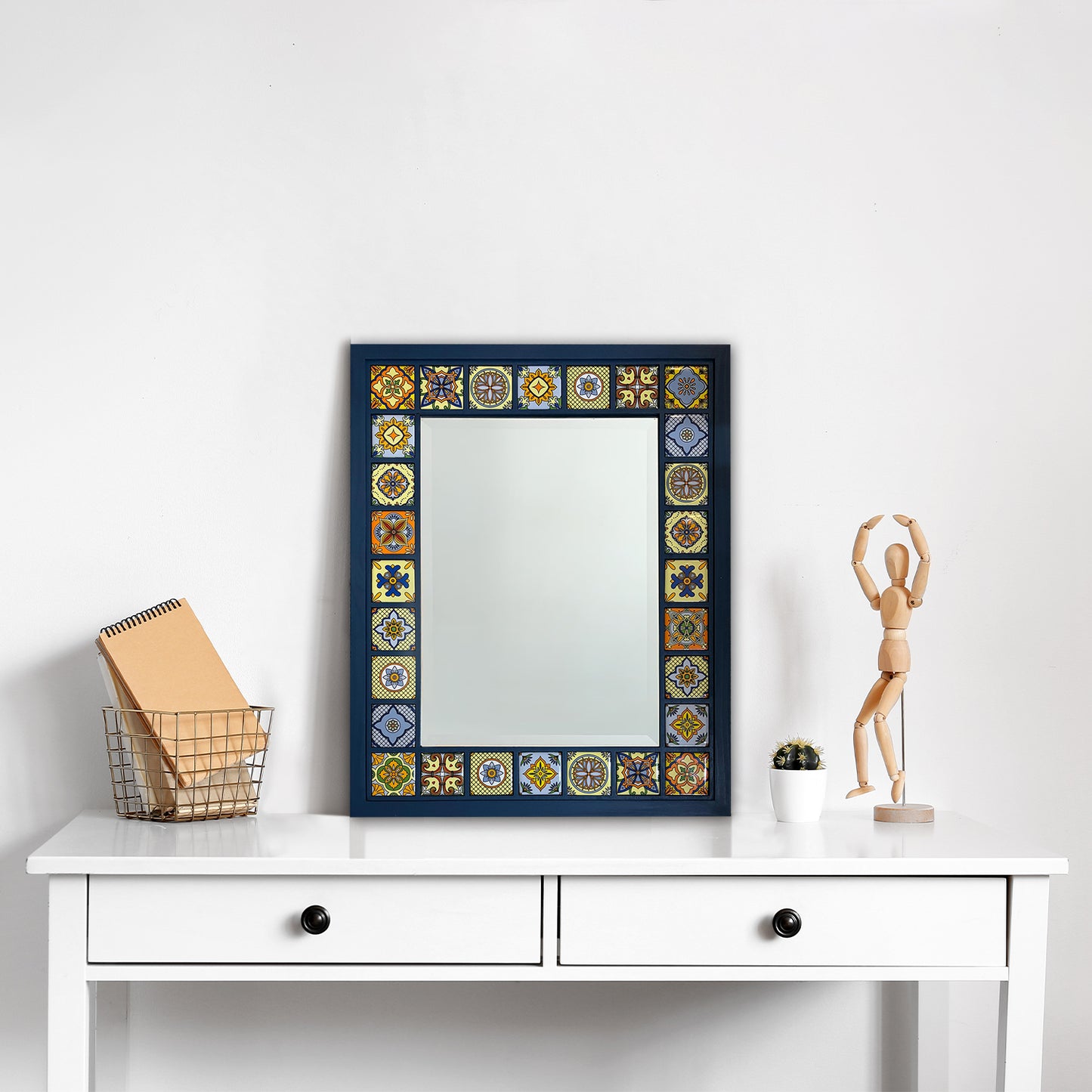Greek Blue Mosaic Mirror 41 × 51 cm