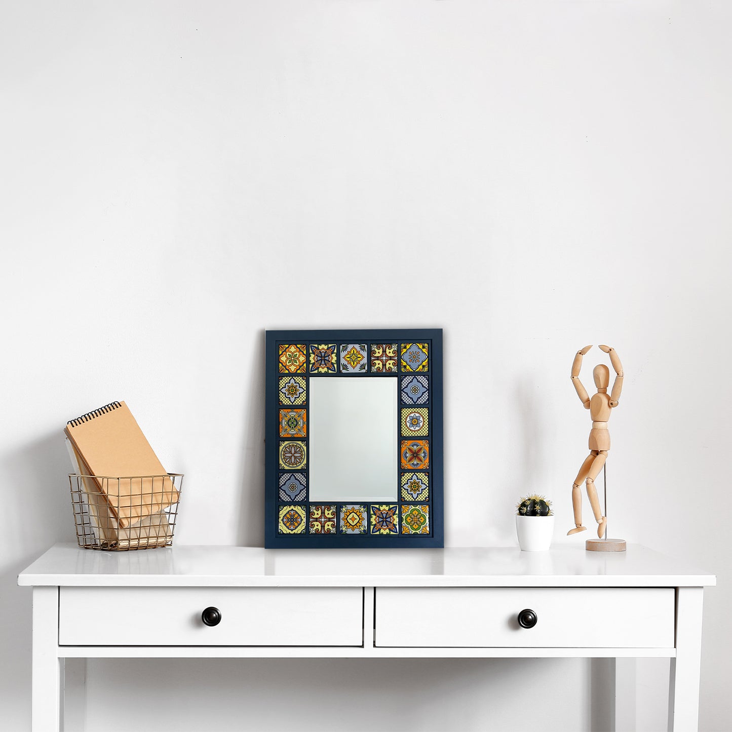 Azure Mosaic Mirror 30 × 35 cm