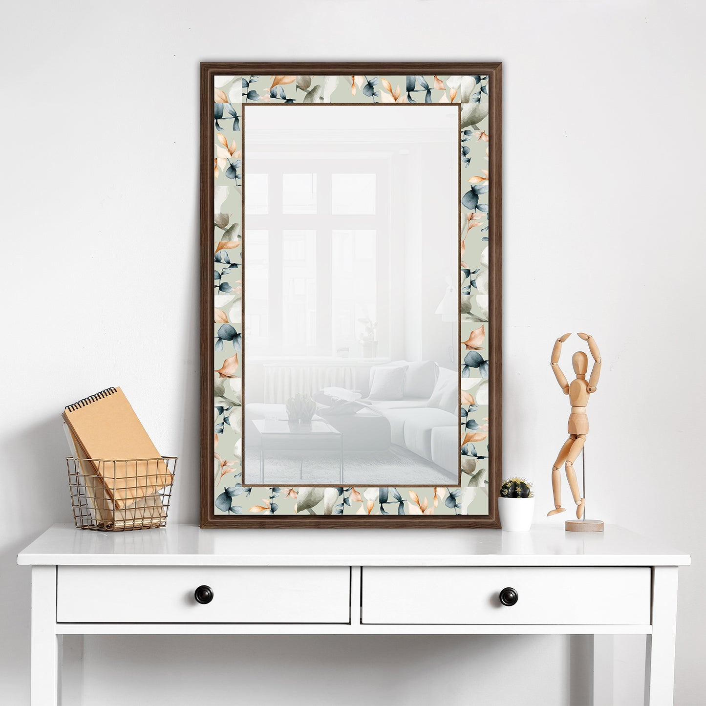 Pastel Leaves Mirror with dresser | Artistry Home