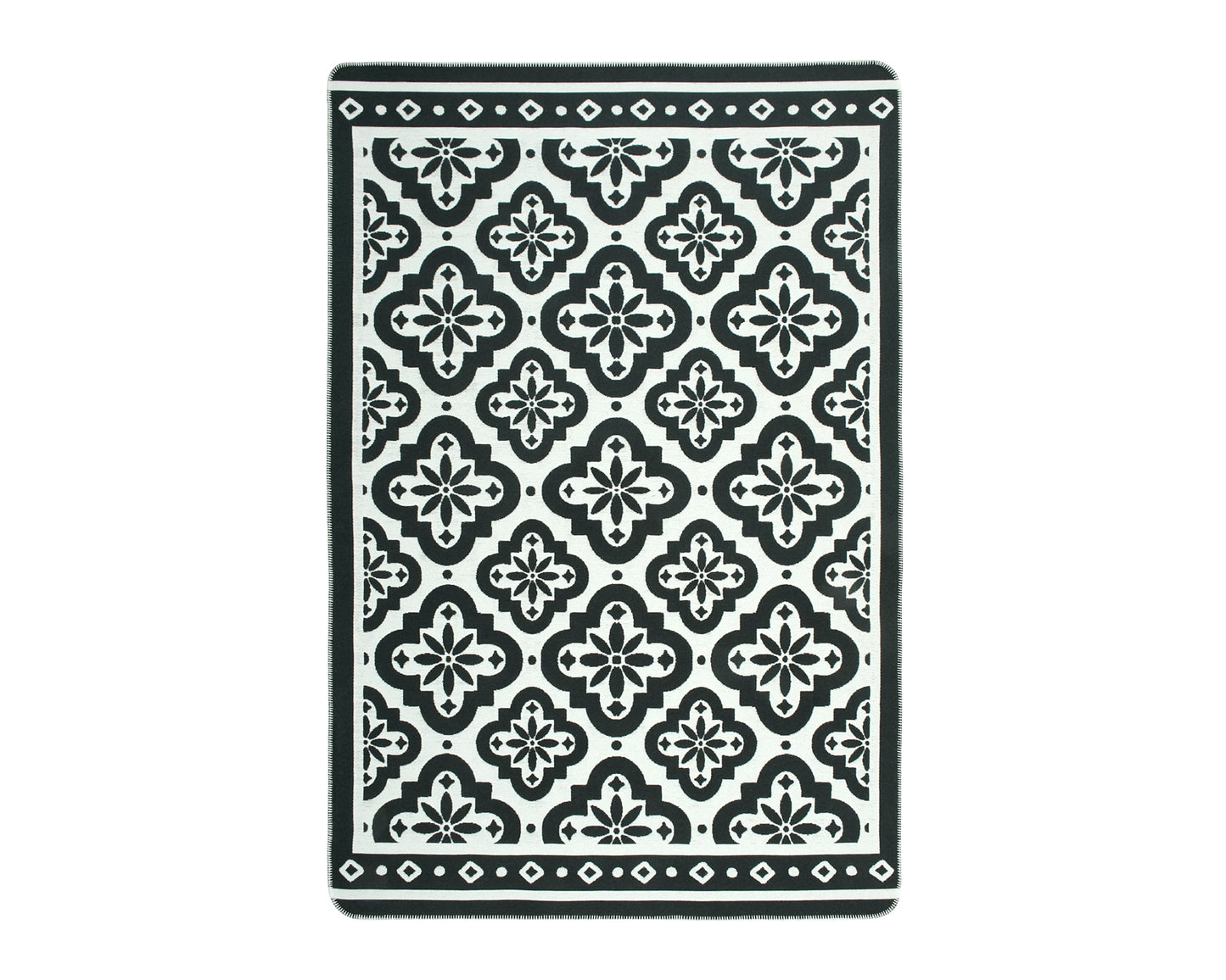 Arya Neo Black White Rug - Full View | Artistry Home