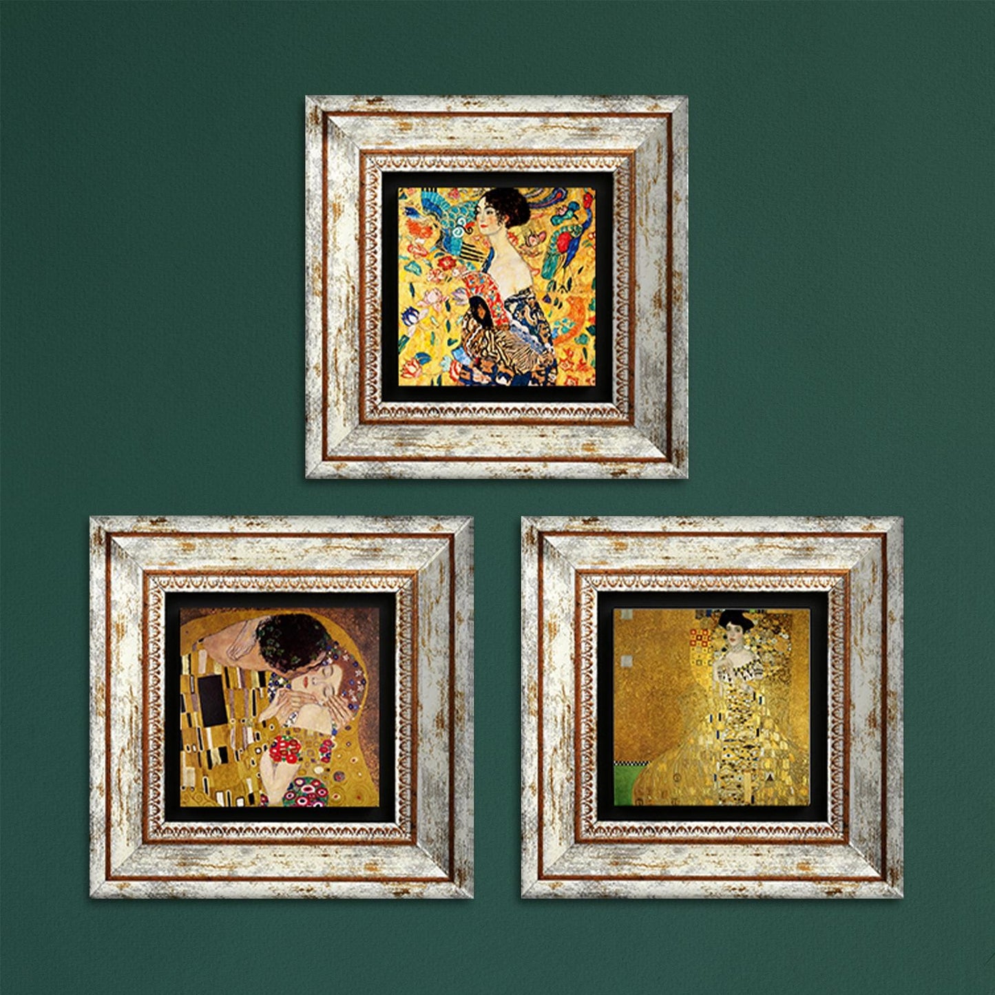 Gustav Klimt Trio Natural Stone Wall Art | Artistry Home