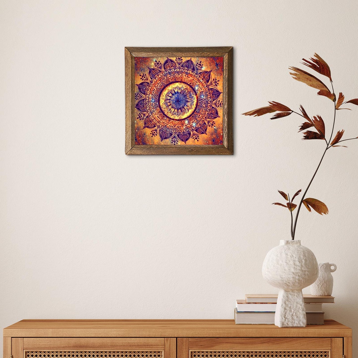 Mandala Red Natural Stone Wall Art - Mandala | Artistry Home