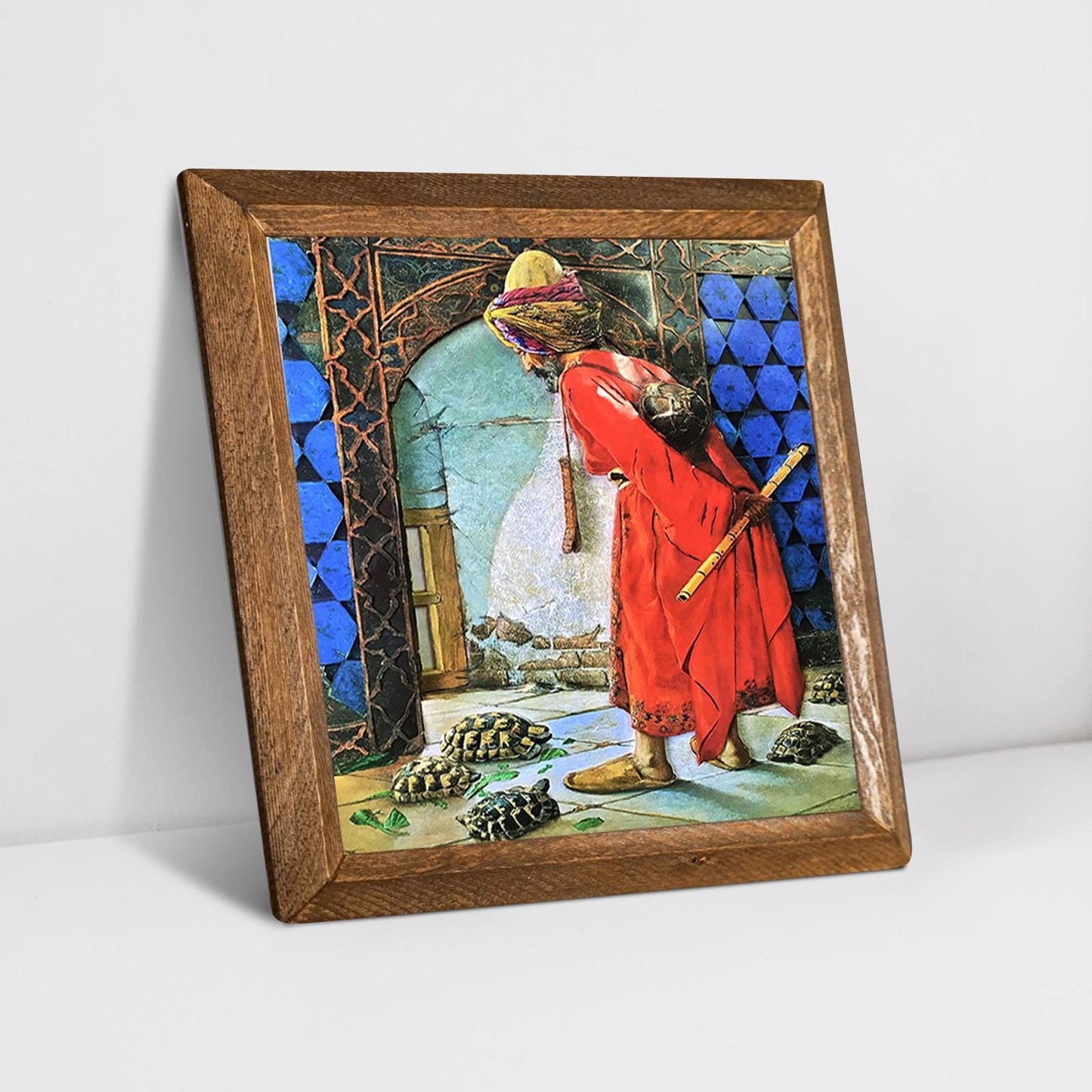 The Tortoise Trainer Natural Stone Wall Art - Osman Hamdi | Artistry Home