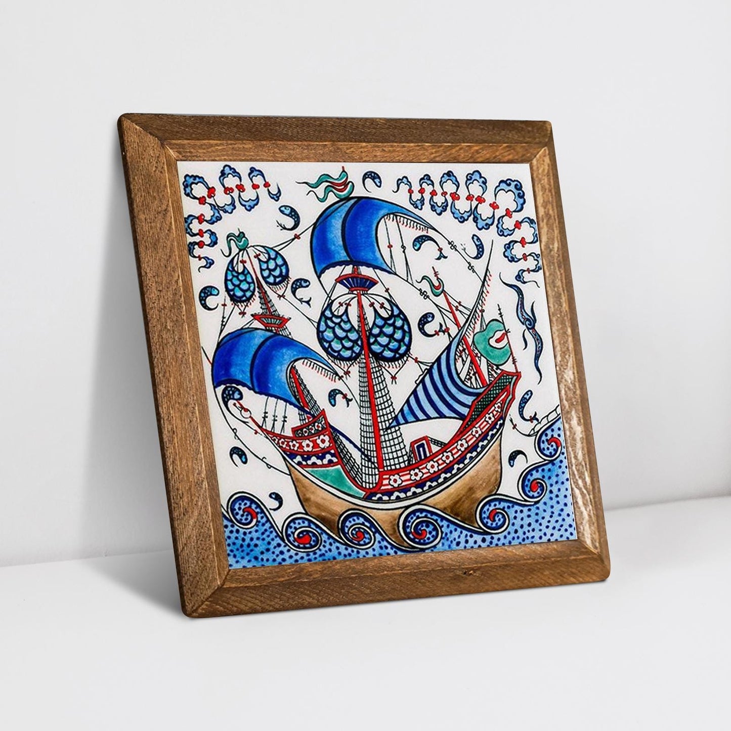 Tile Art Sailboat Natural Stone Wall Art - Spiritual | Artistry Home