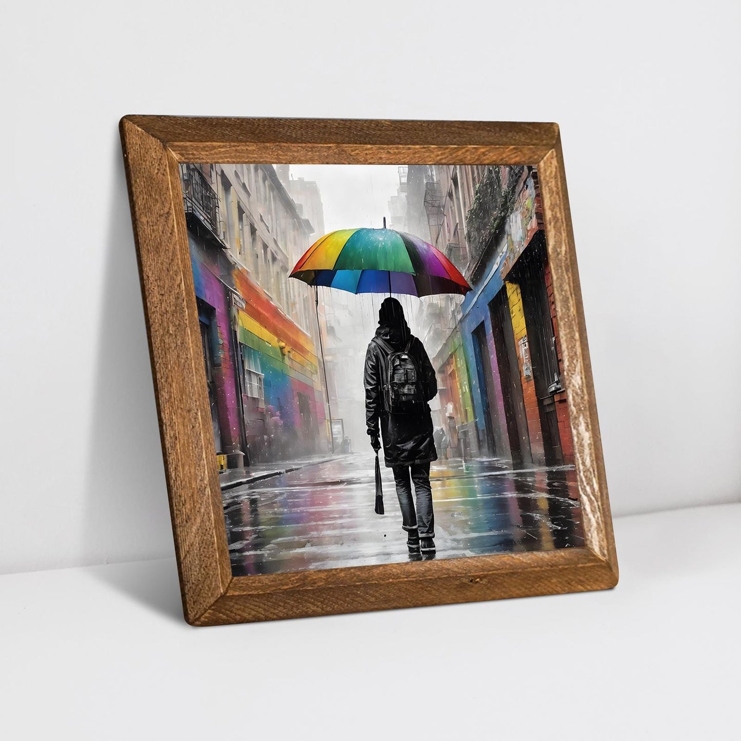 Raining Person Natural Stone Wall Art - Rain | Artistry Home