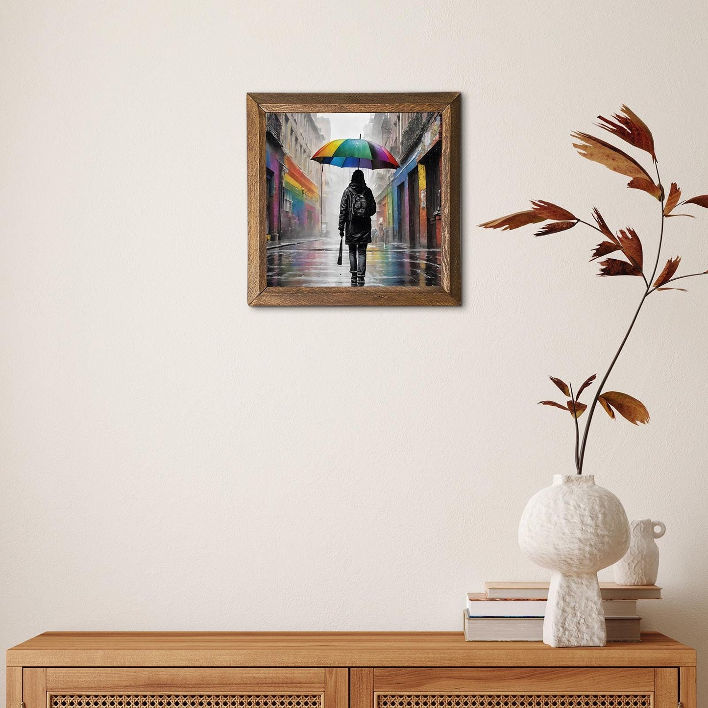 Raining Person Natural Stone Wall Art - Handmade | Artistry Home