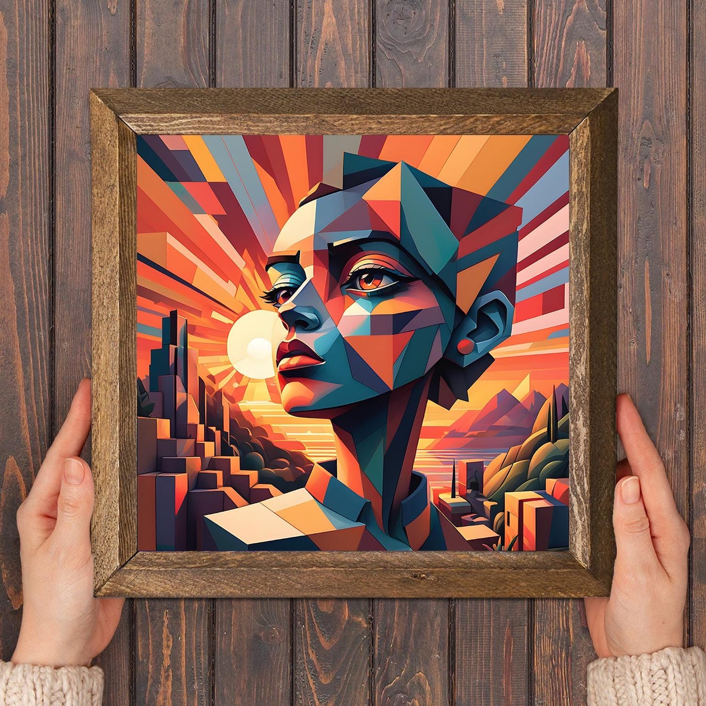 Goddess In City Natural Stone Wall Art - Handmade | Artistry Home