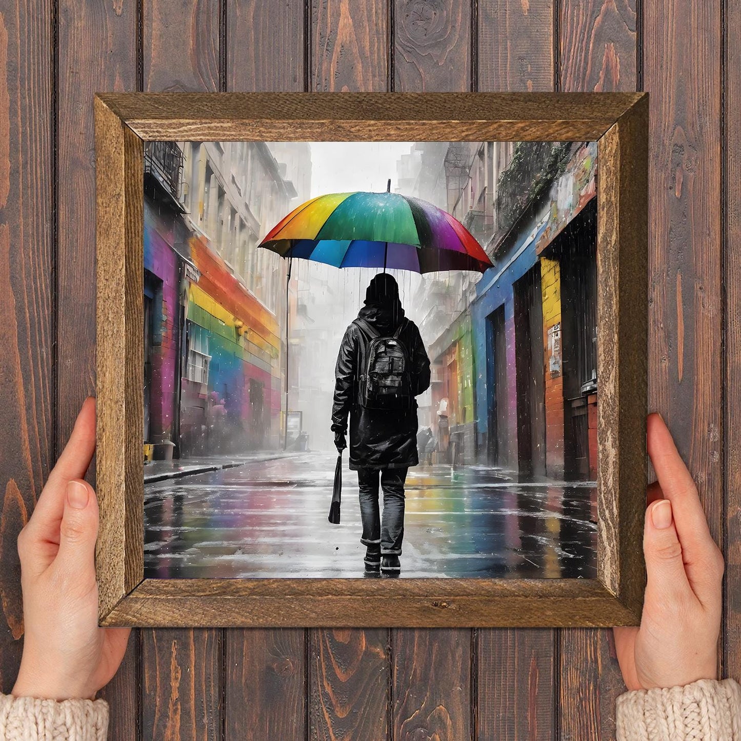 Raining Person Natural Stone Wall Art - Natural Stone | Artistry Home
