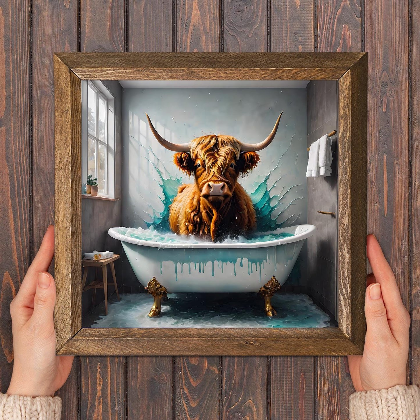 Splashing Cow Natural Stone Wall Art - Natural | Artistry Home