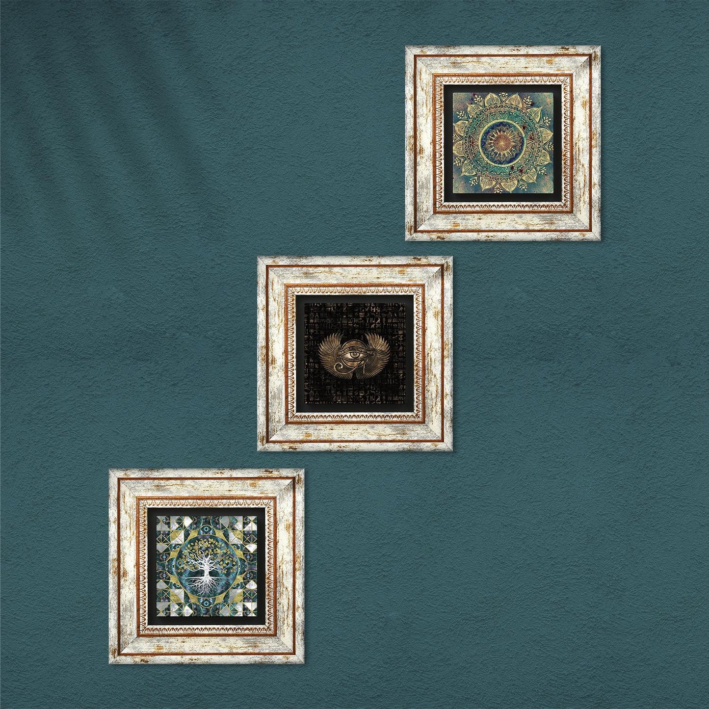 Eye Of Horus Trio Stone Wall Art - Mandala | Artistry Home