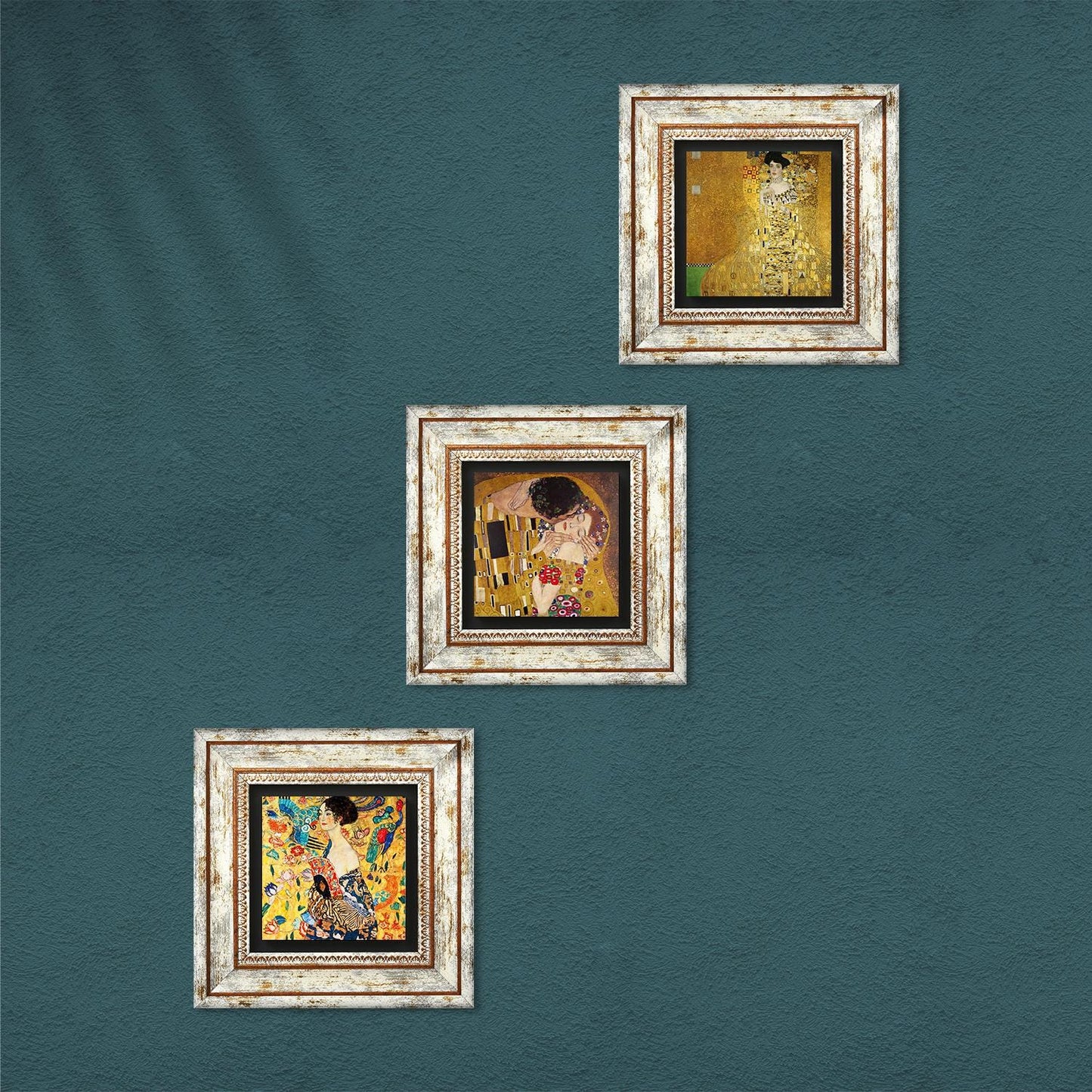 Gustav Klimt Trio Natural Stone Wall Art - Handmade | Artistry Home