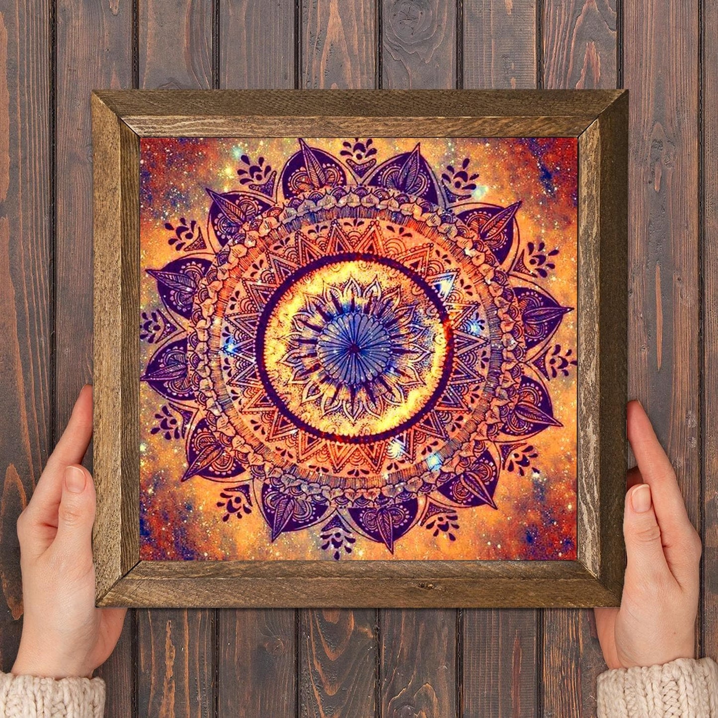 Mandala Red Natural Stone Wall Art - Natural Stone | Artistry Home
