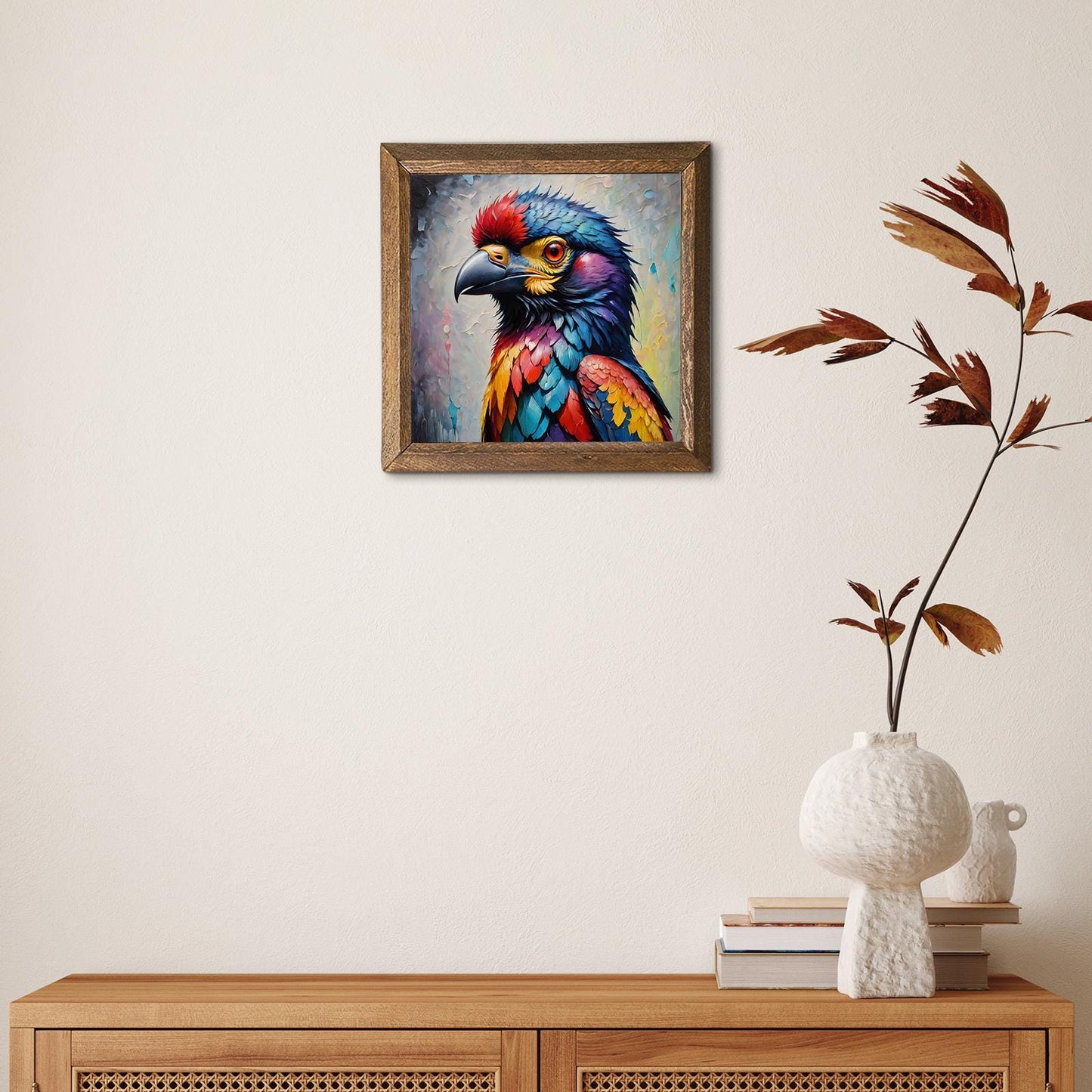 Parrot In Colour Natural Stone Wall Art - Digital Art | Artistry Home