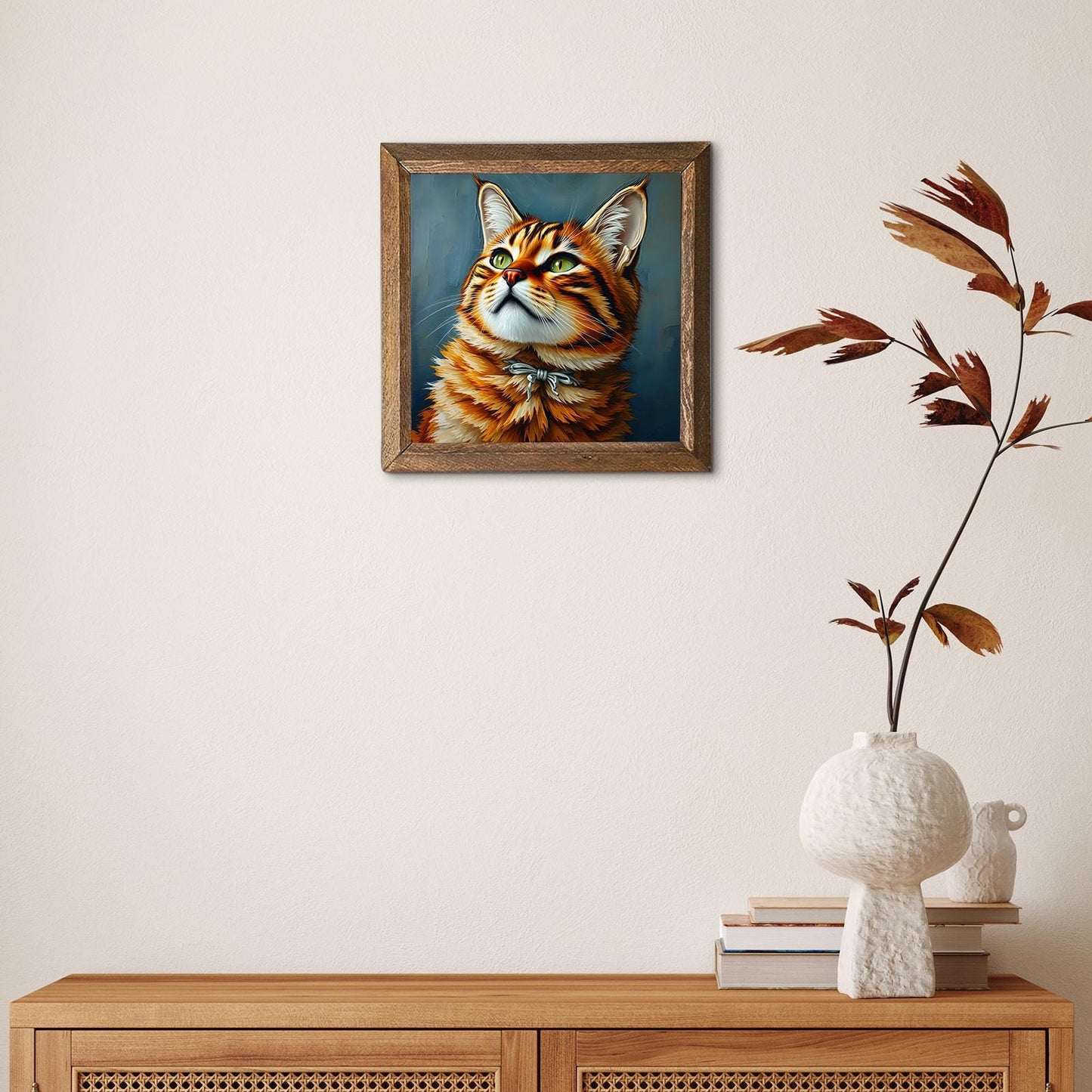 Golden Whiskers Natural Stone Wall Art - Botanical Wall Art | Artistry Home