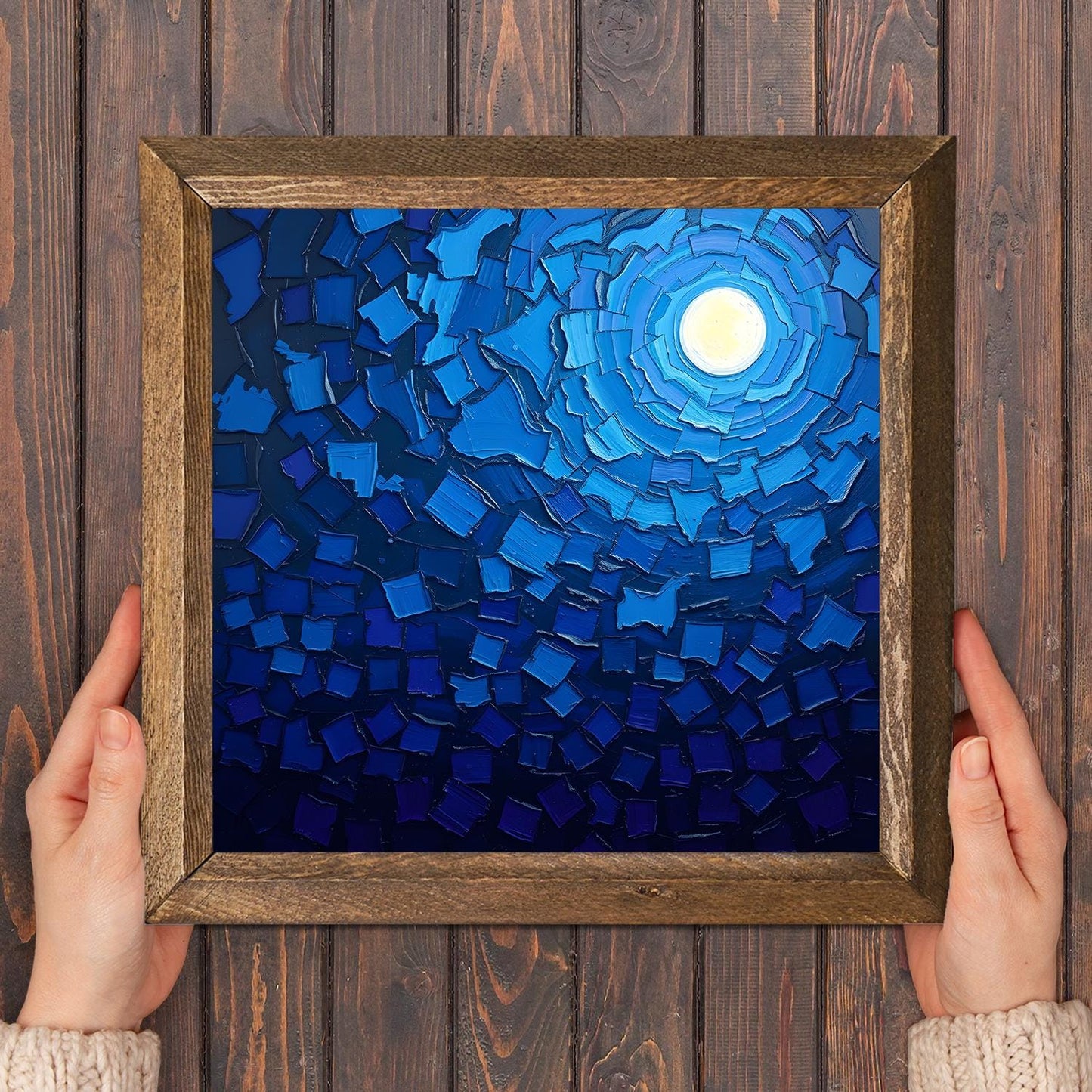 Full Moonrise Natural Stone Wall Art - Floral Art | Artistry Home