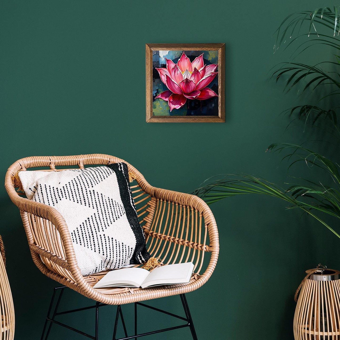 Lotus Of Light Natural Stone Wall Art - Framed Wall Art | Artistry Home