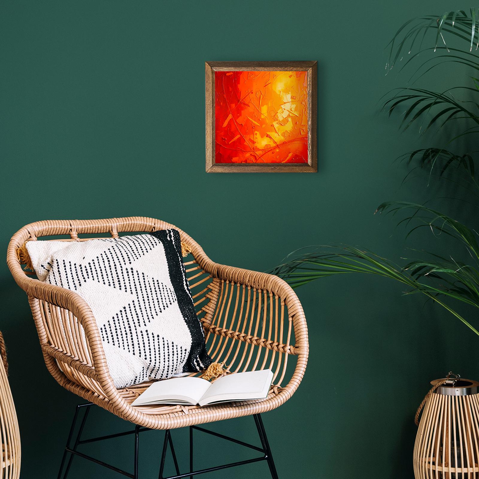 Red Sun Natural Stone Wall Art - Framed Wall Art | Artistry Home