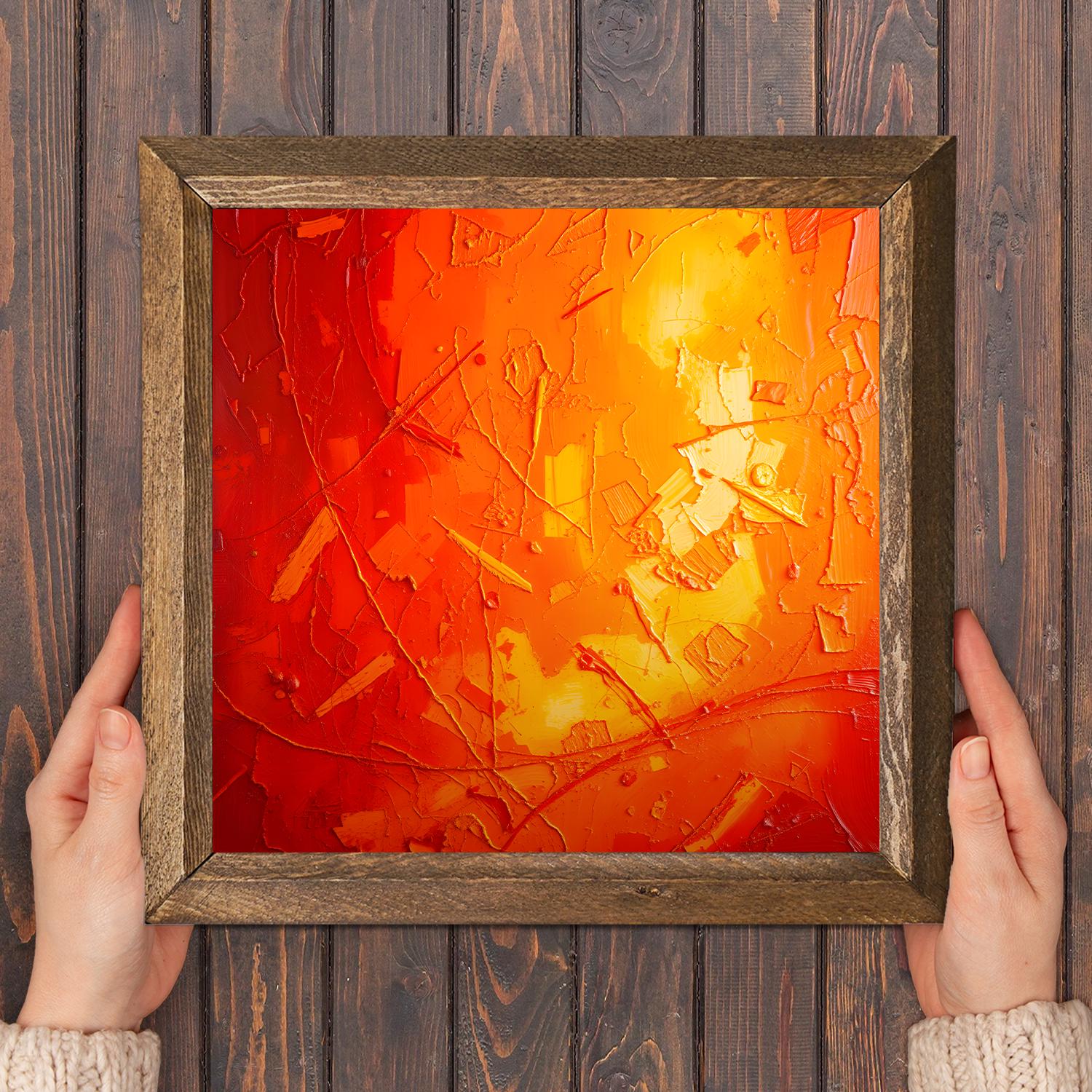 Red Sun Natural Stone Wall Art - Floral Art | Artistry Home