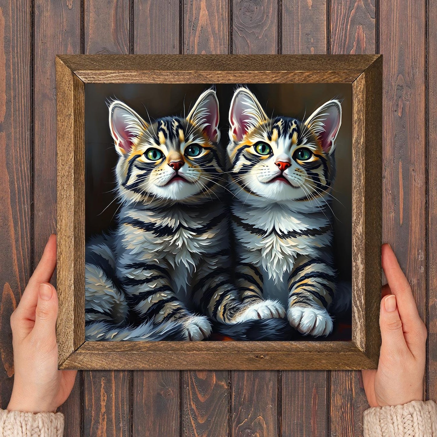 Twin Stripes Natural Stone Wall Art - Cats Wall Art | Artistry Home