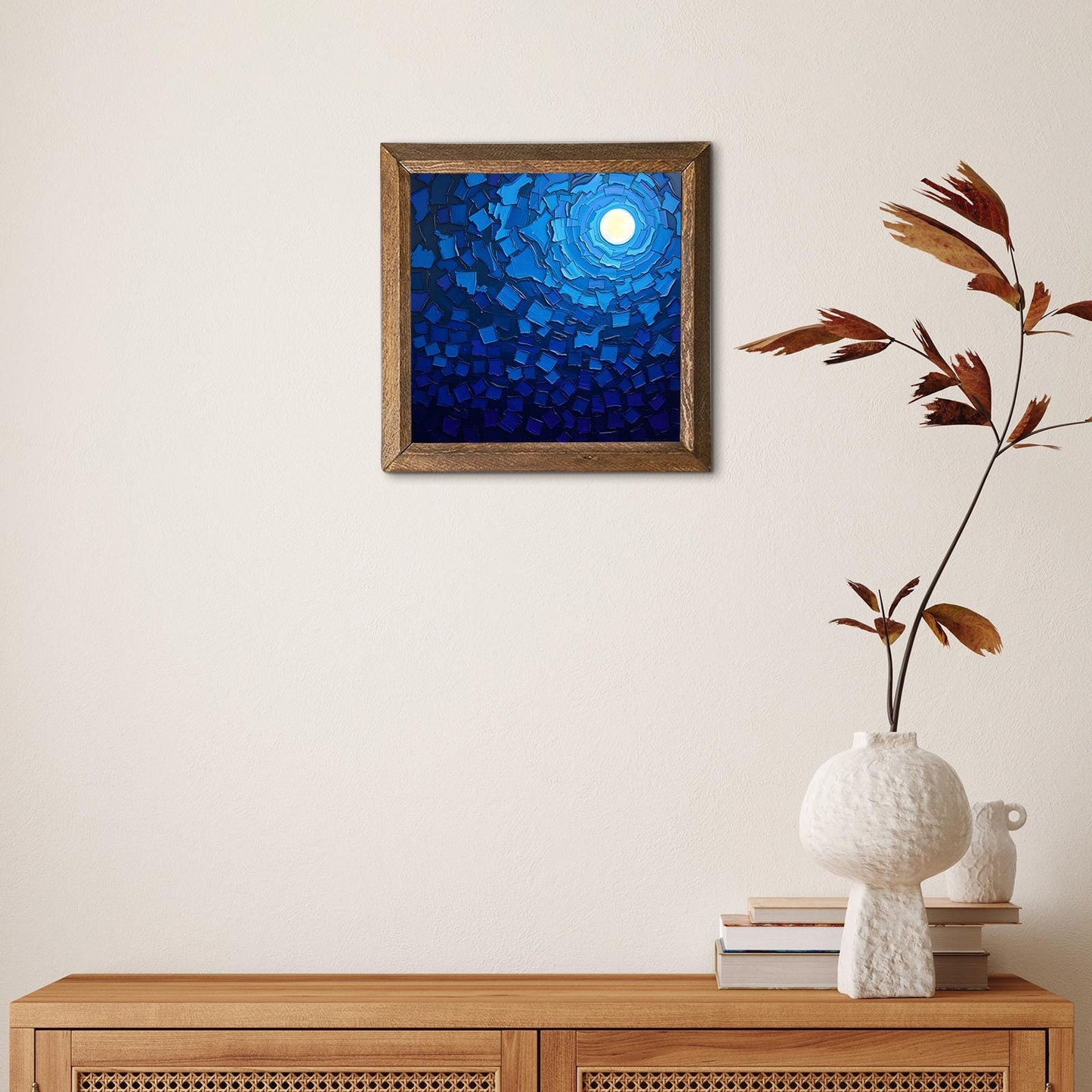 Full Moonrise Natural Stone Wall Art - Botanical Wall Art | Artistry Home