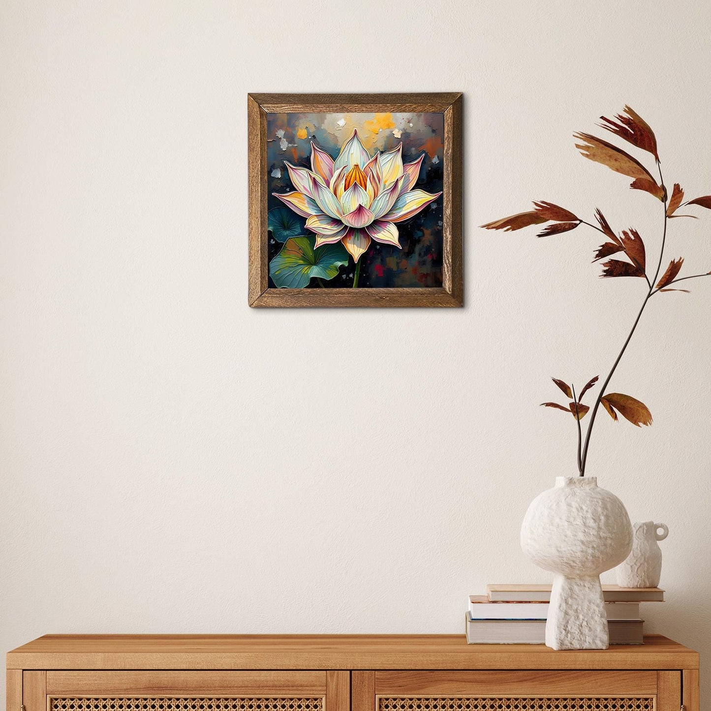 Lotus In Bloom Natural Stone Wall Art - Botanical Wall Art | Artistry Home