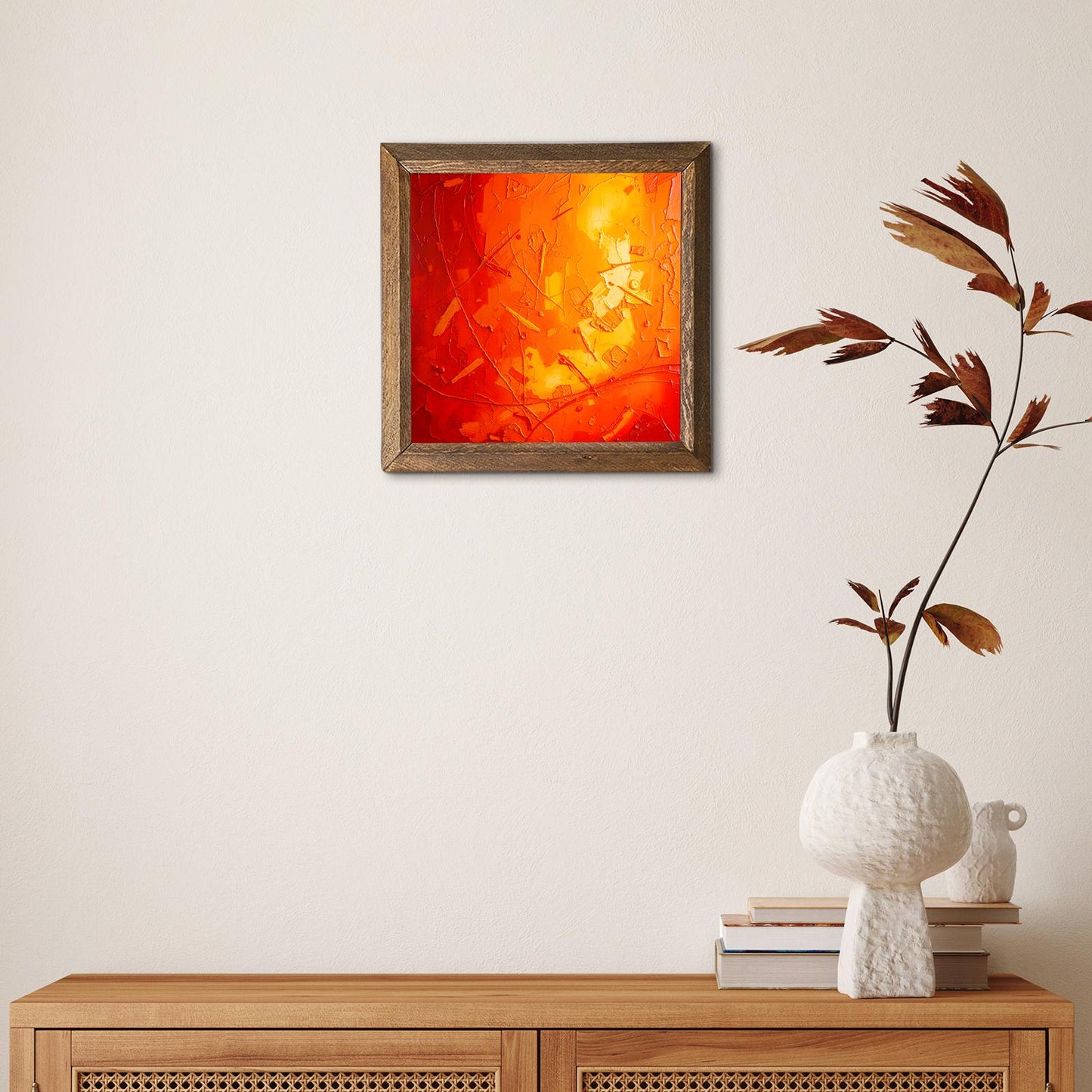 Red Sun Natural Stone Wall Art - Botanical Wall Art | Artistry Home