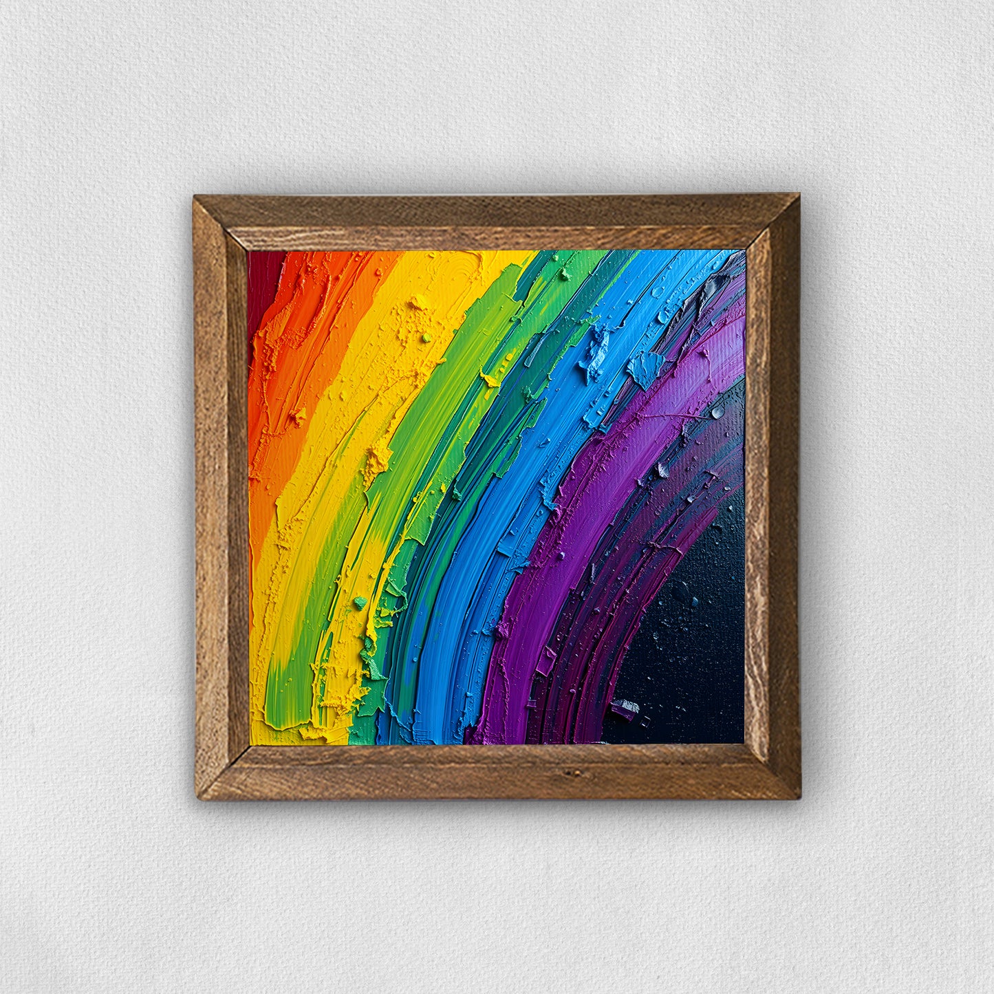 Rainbow Paint Natural Stone Wall Art | Artistry Home