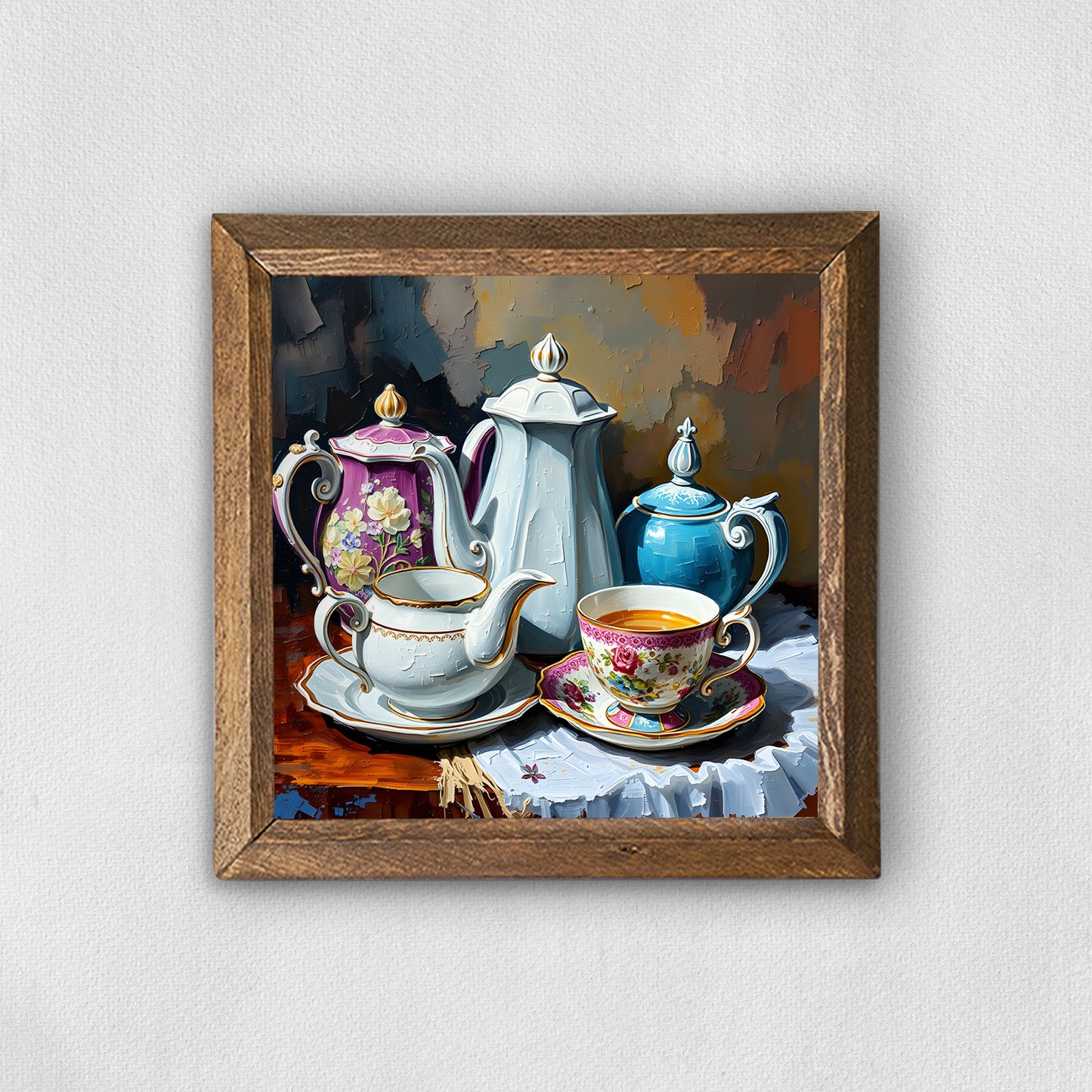 Tea Time Natural Stone Wall Art | Artistry Home