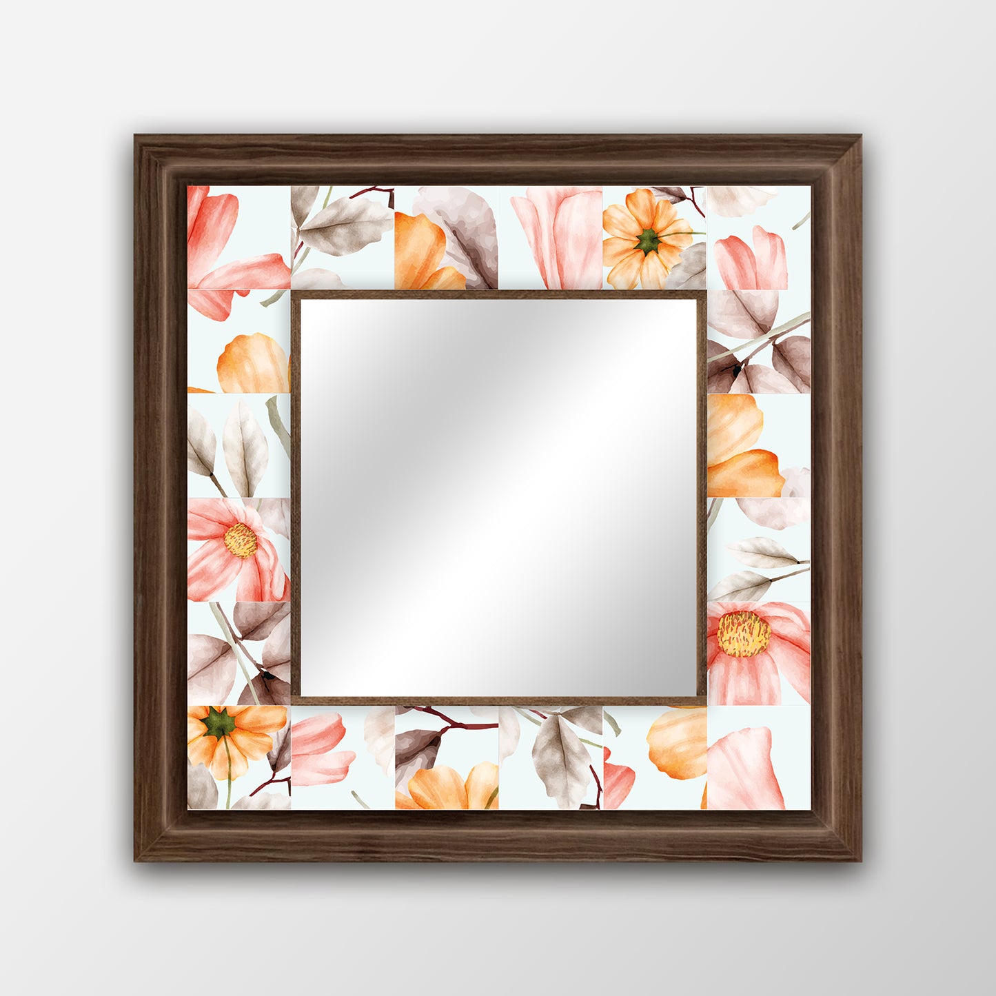 Floral Tempt Square Mirror | Artistry Home