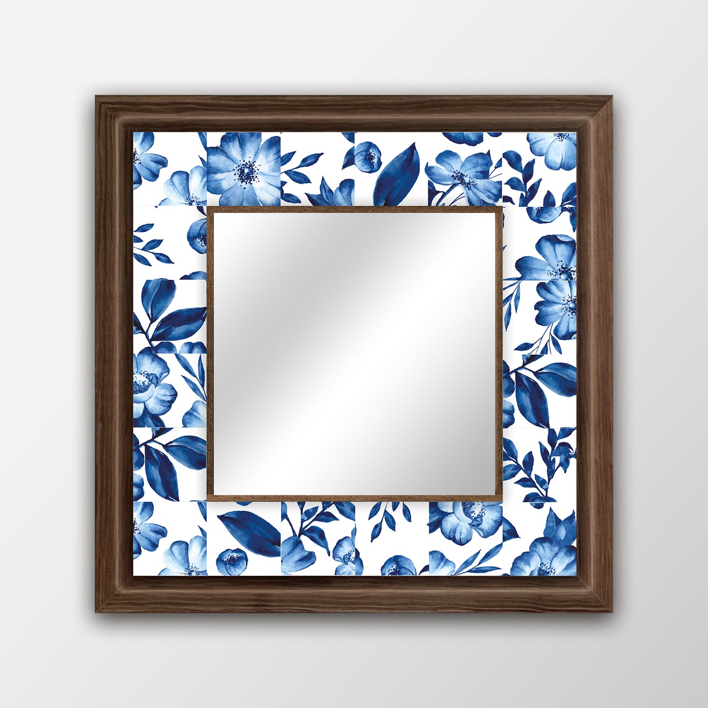 Turquoise Flowers Mirror