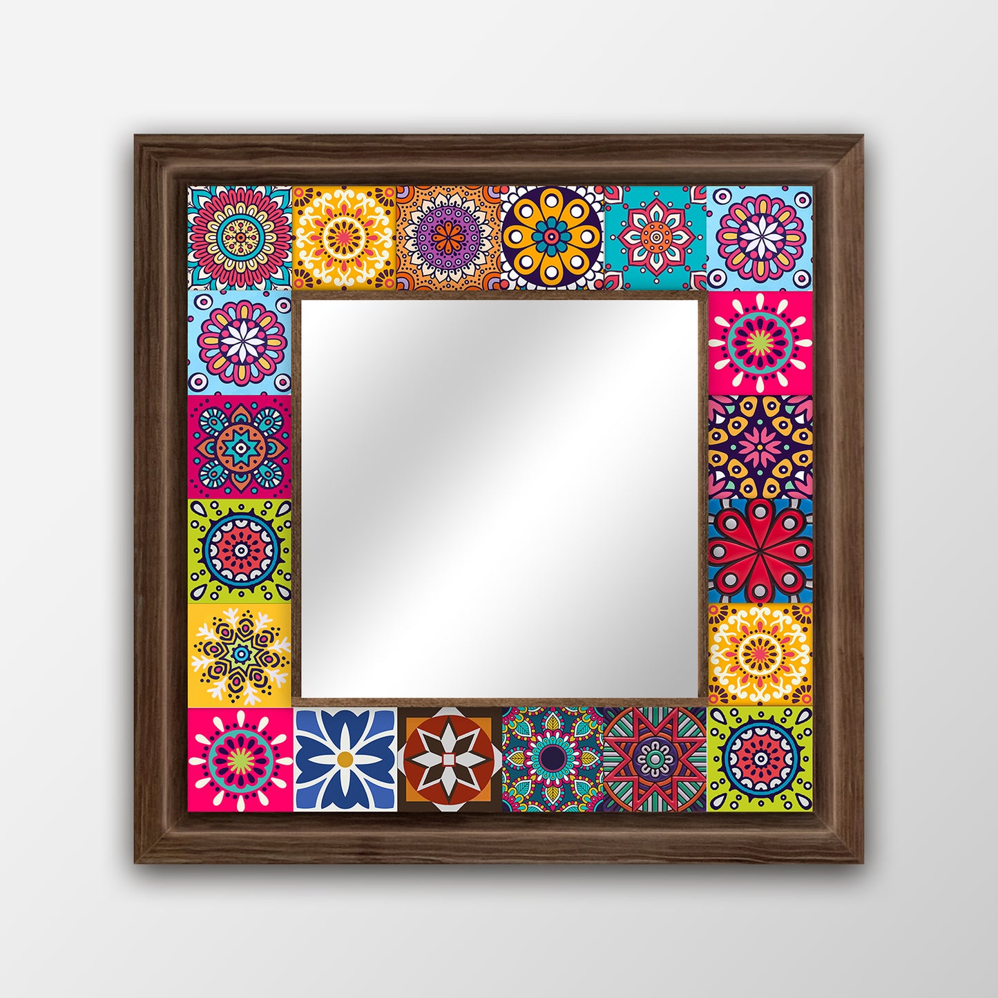 Colorful Tiles Square Mirror | Artistry Home