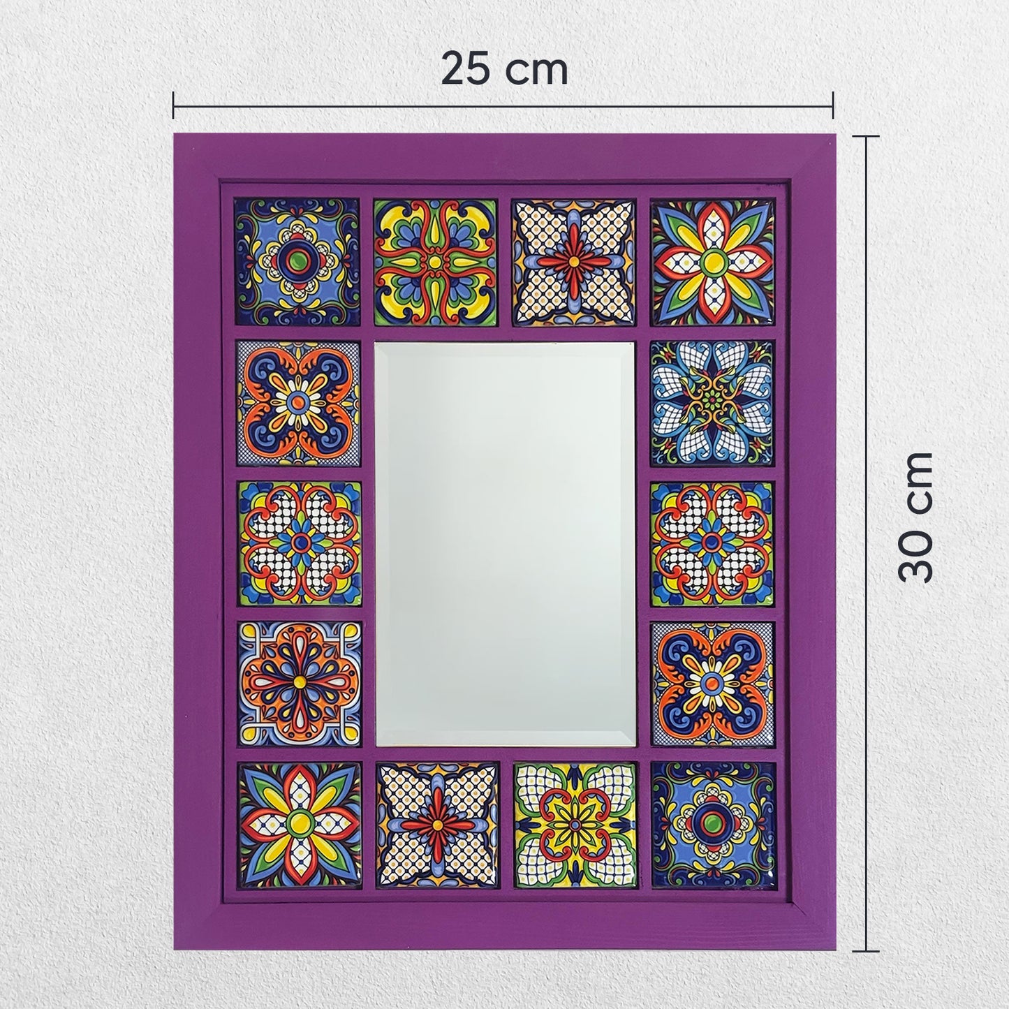 Mauve Mosaic Mirror 25 × 30 cm