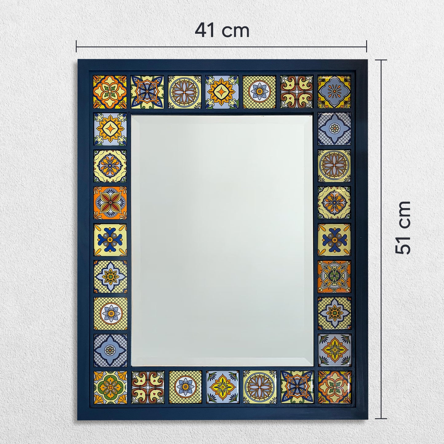 Greek Blue Mosaic Mirror 41 × 51 cm