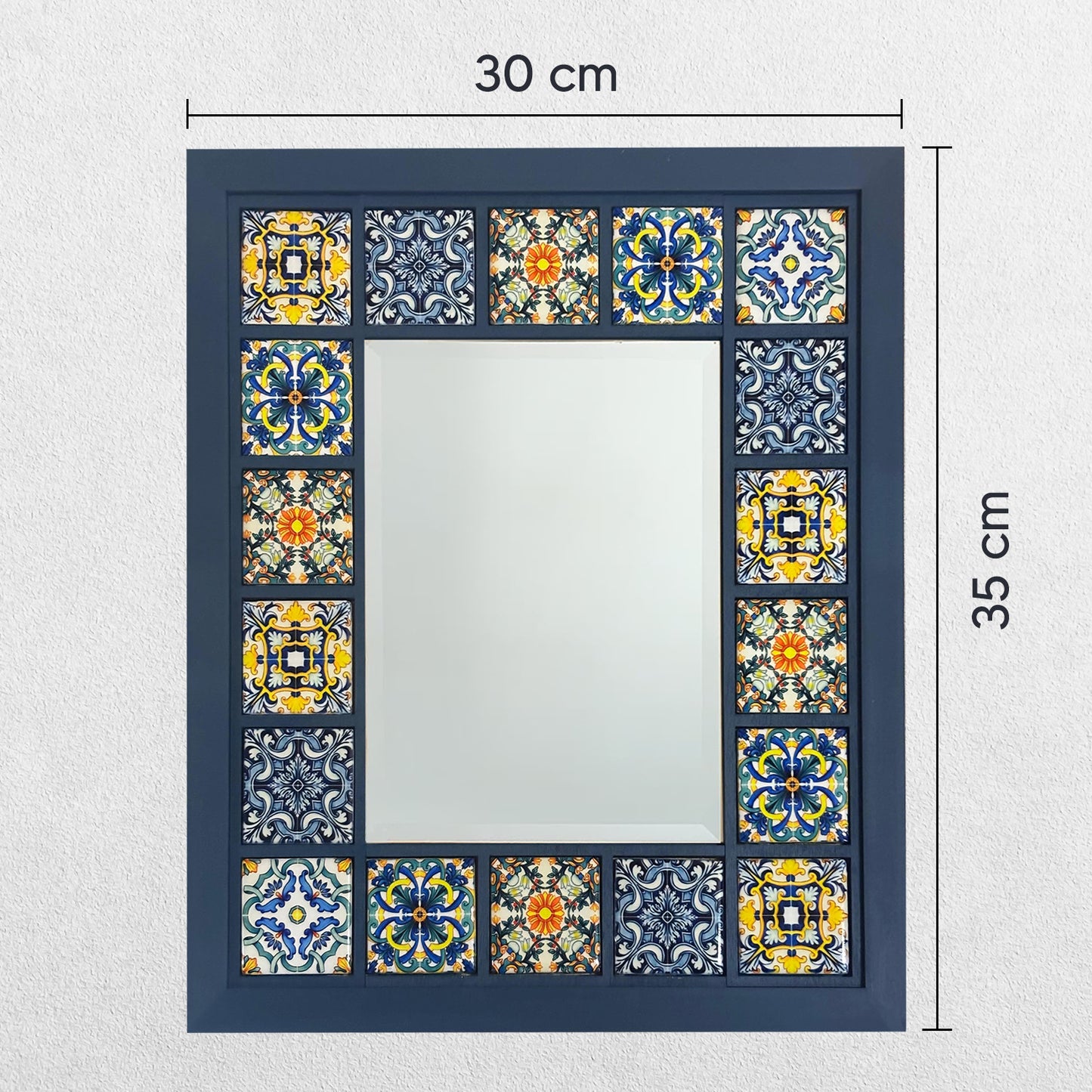 Coastal Blue Mosaic Mirror 30 × 35 cm