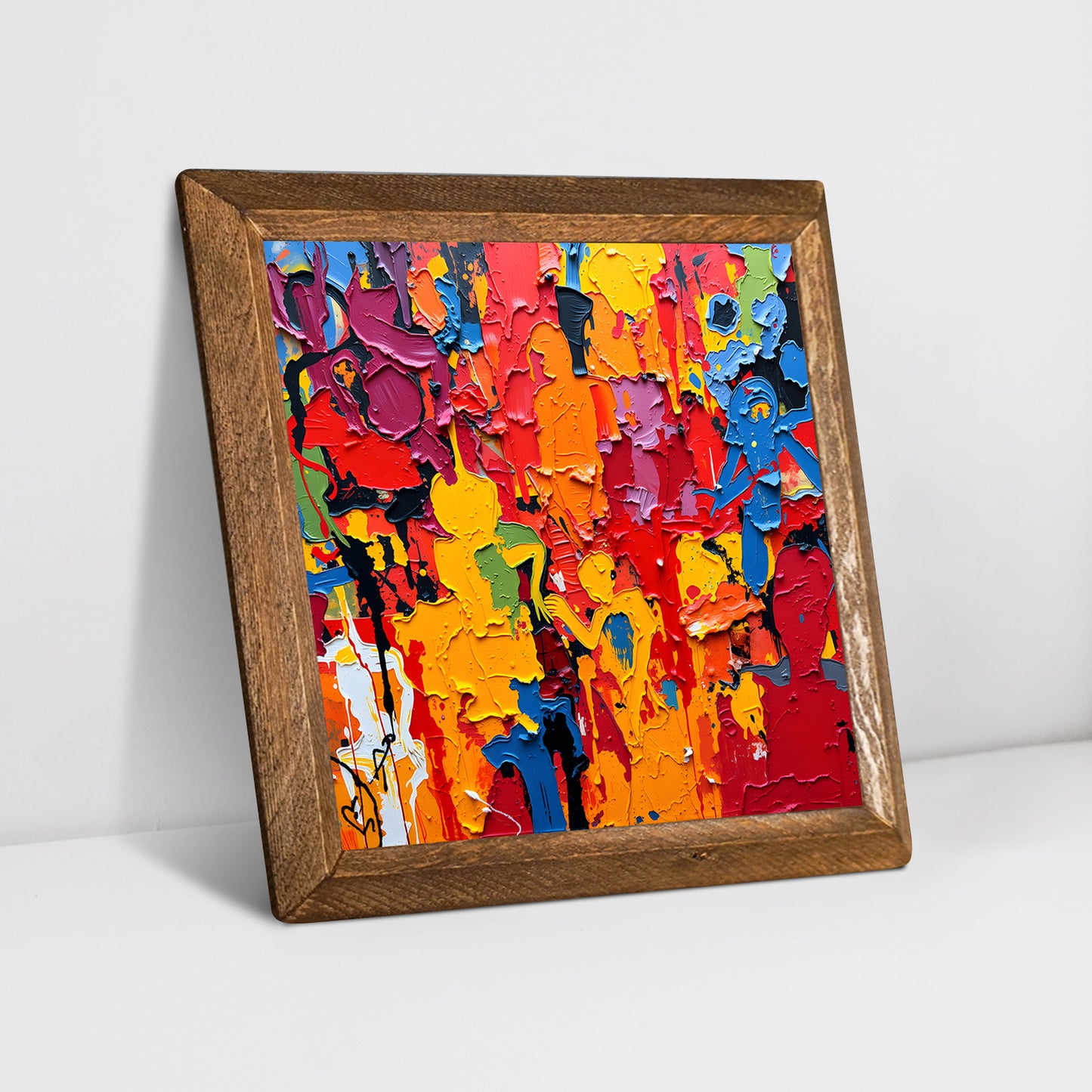 Colorful People Natural Stone Wall Art - Diagonal Angle | Artistry Home