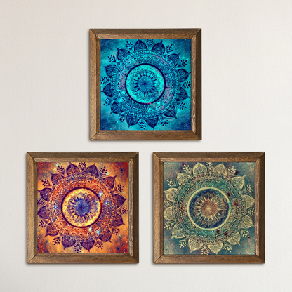 Mandala Trio Stone Wall Art