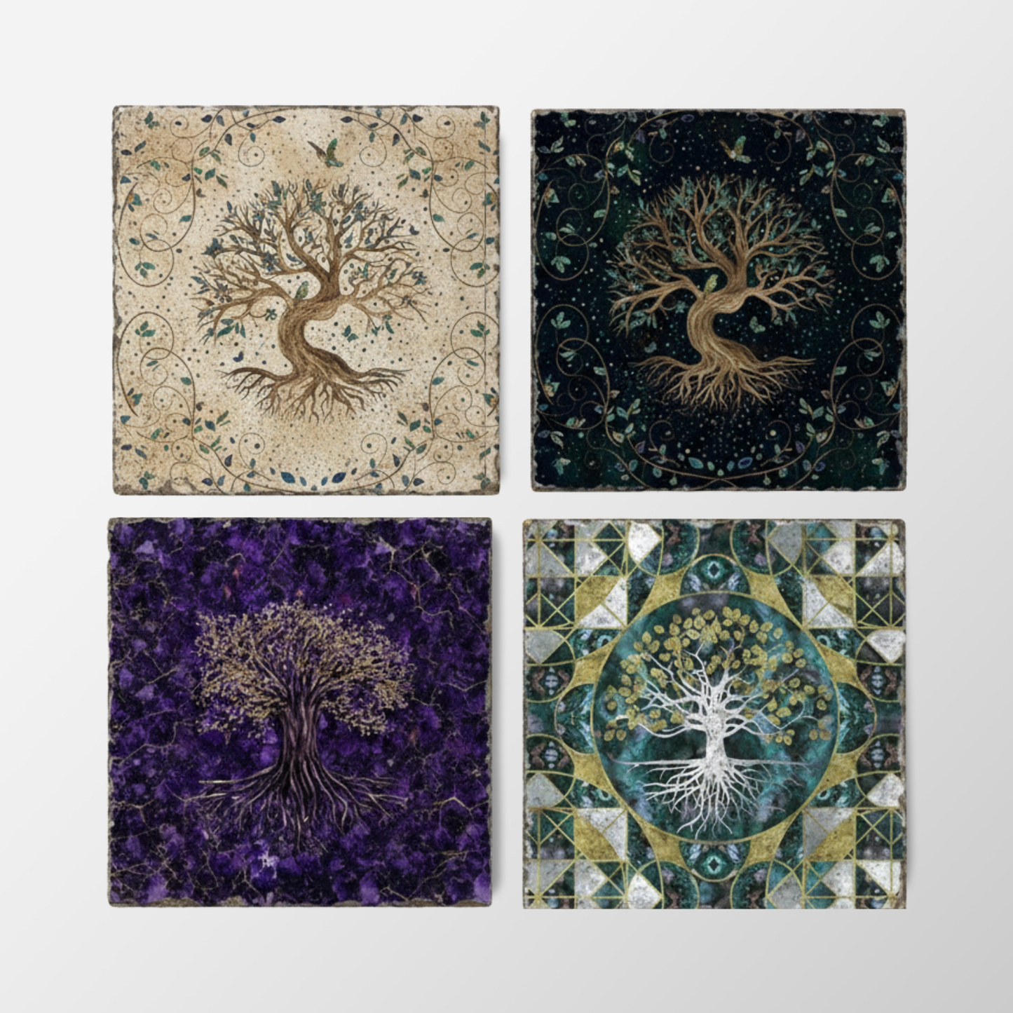 Tree Of Life Stone Coaster Set